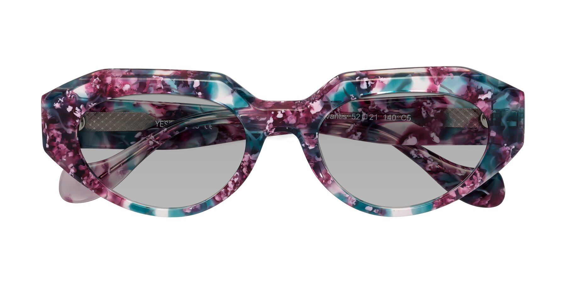 Folded Front of Vantis in Spring Floral with Light Gray Tinted Lenses