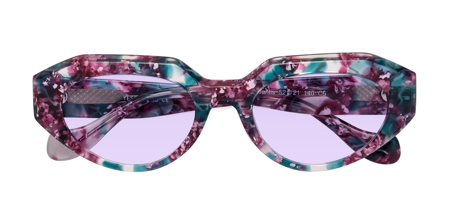 Folded Front of Vantis in Spring Floral with Light Purple Tinted Lenses