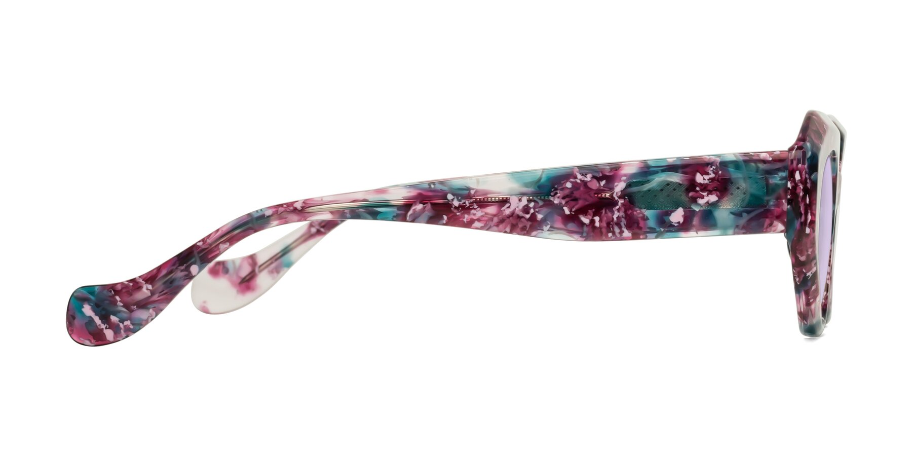 Side of Vantis in Spring Floral with Light Purple Tinted Lenses