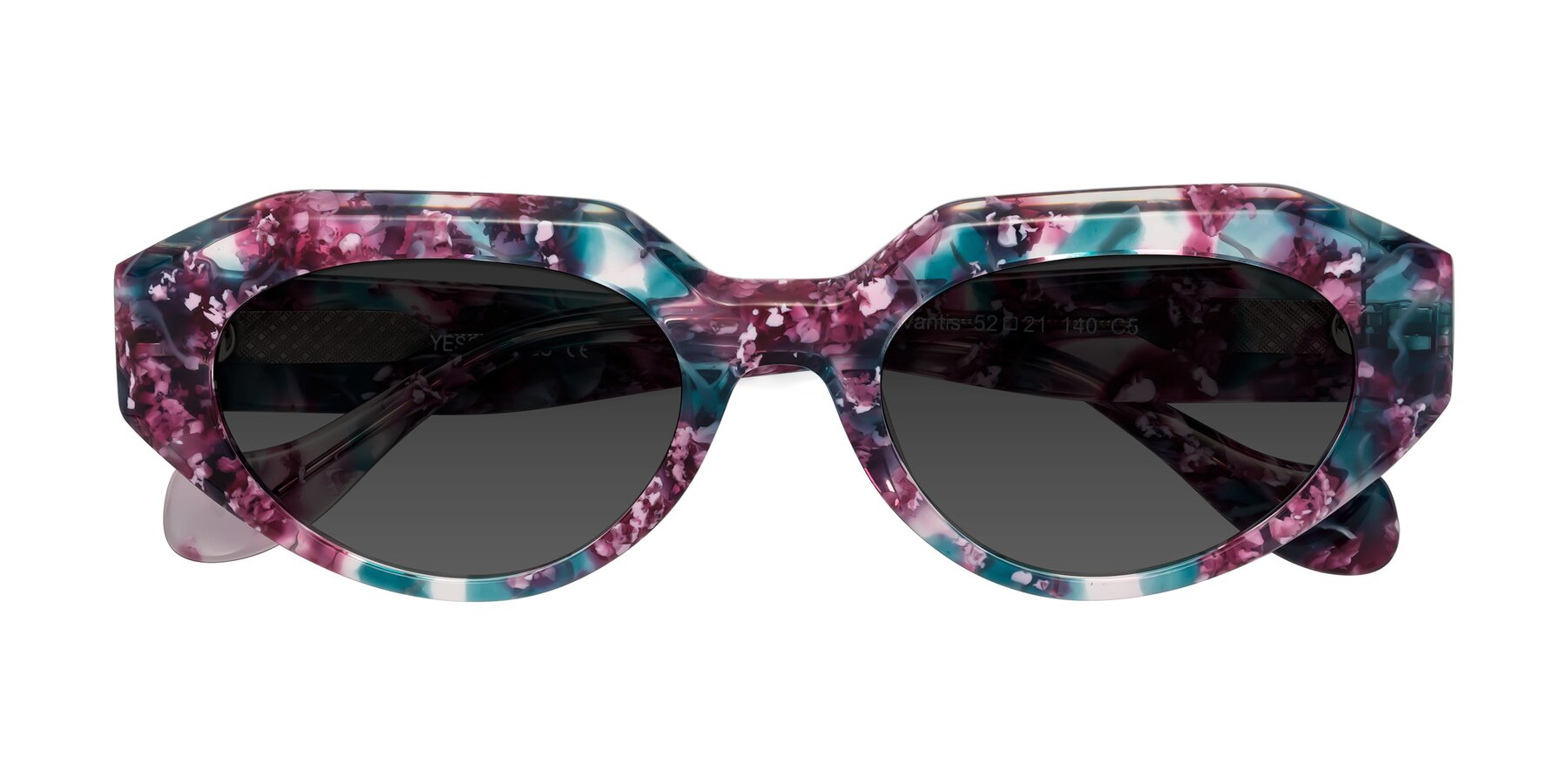 Folded Front of Vantis in Spring Floral with Gray Tinted Lenses