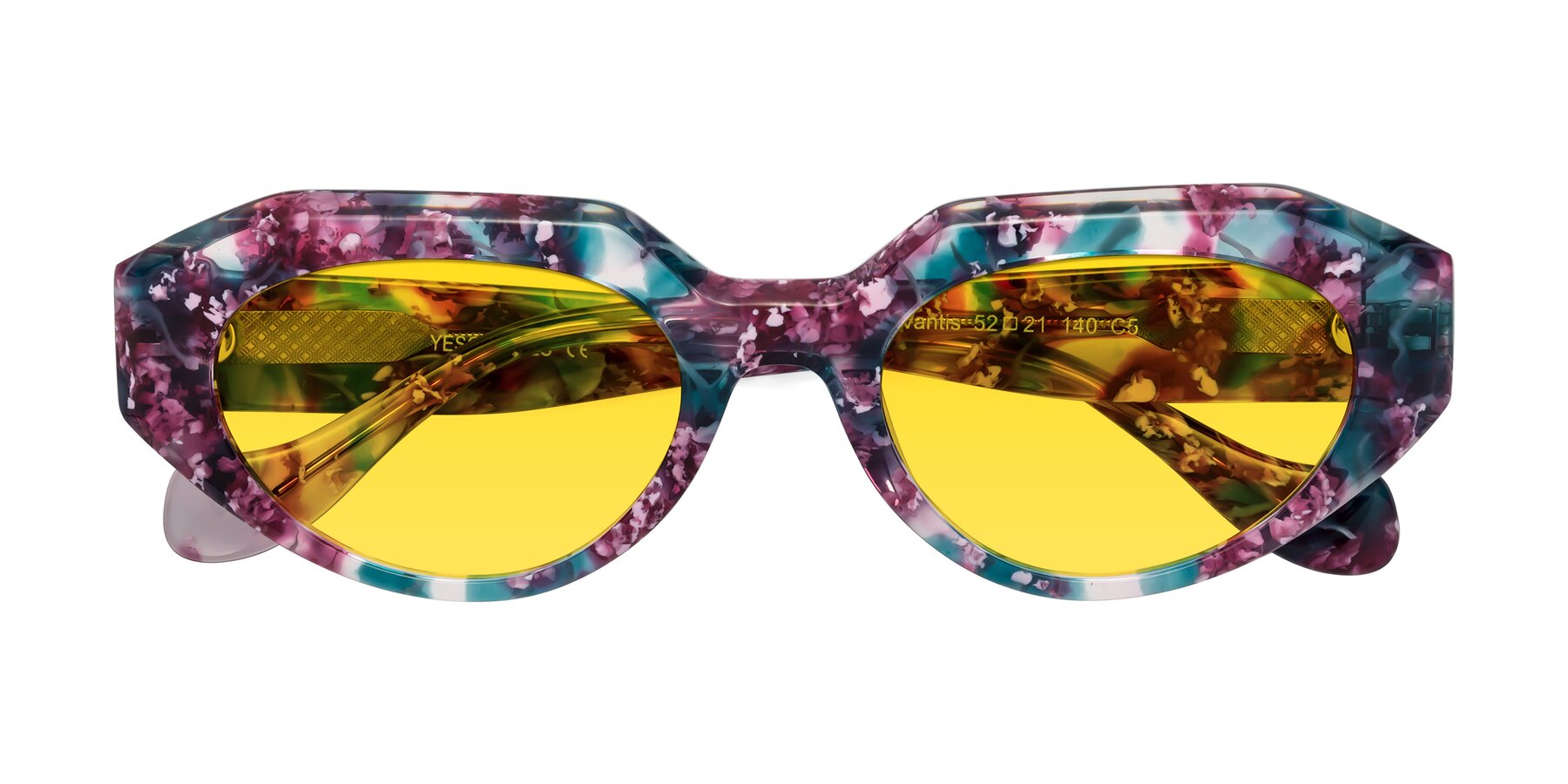 Folded Front of Vantis in Spring Floral with Yellow Tinted Lenses