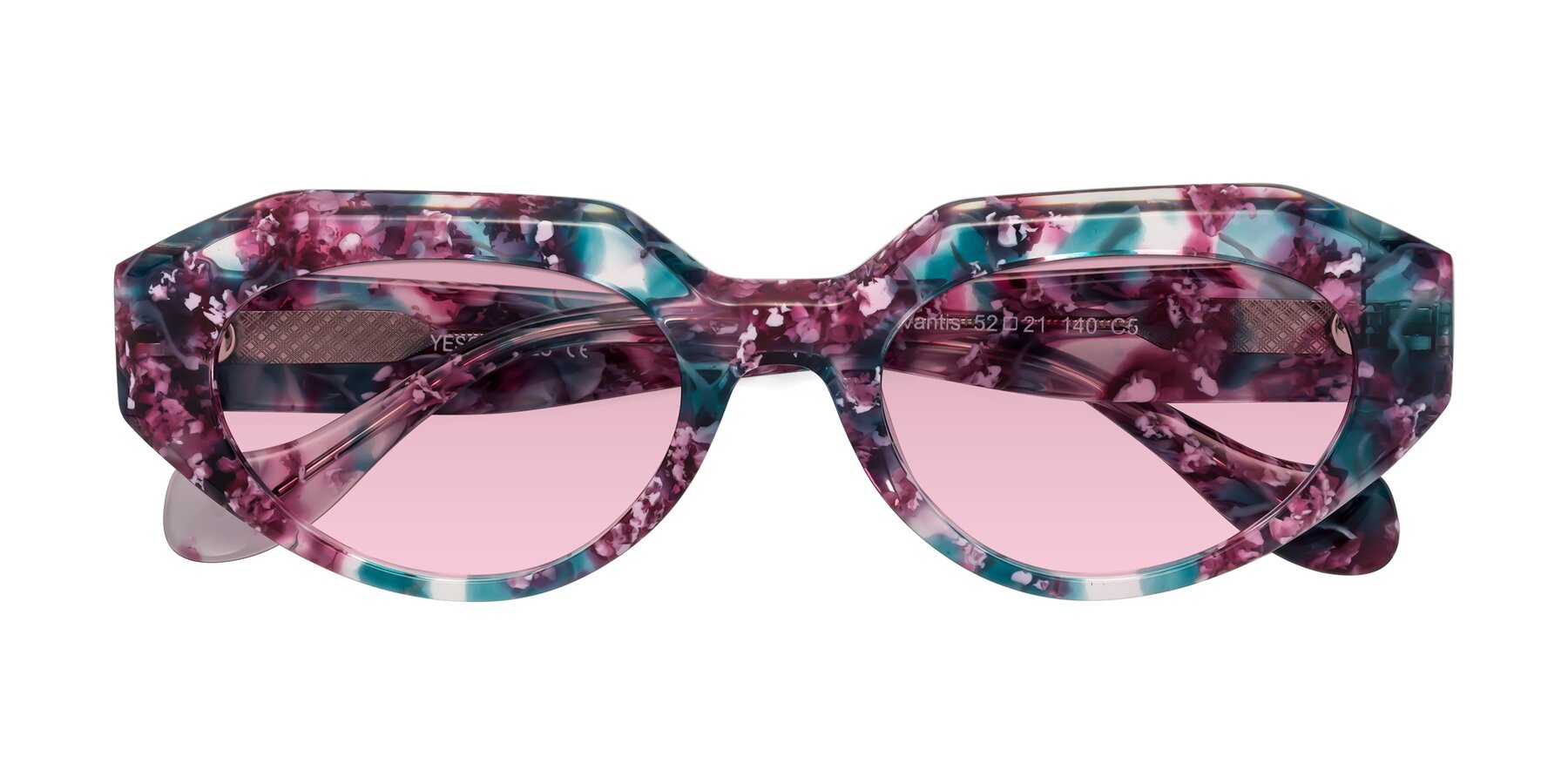 Folded Front of Vantis in Spring Floral with Light Wine Tinted Lenses