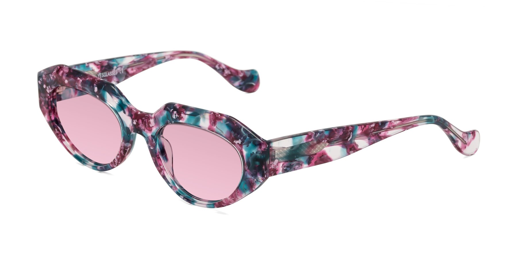 Angle of Vantis in Spring Floral with Light Wine Tinted Lenses