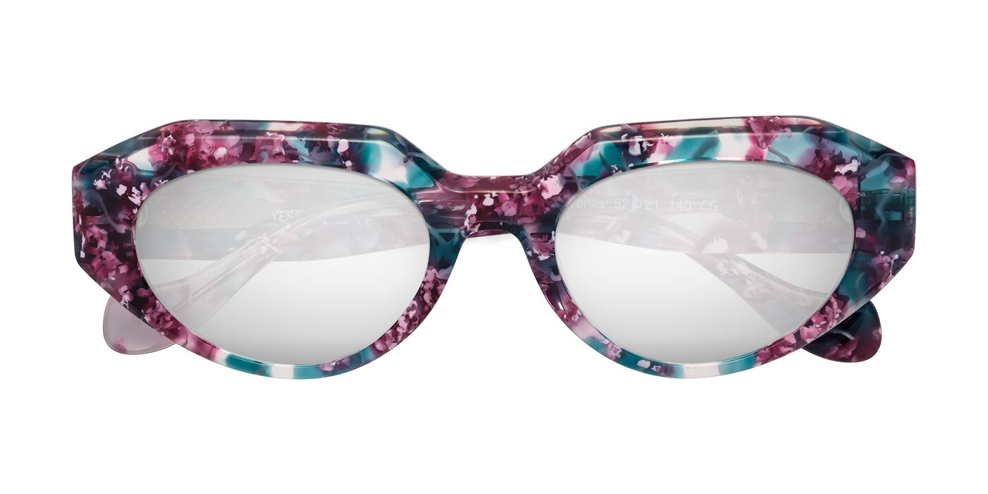 Vantis - Spring Floral Flash Mirrored Sunglasses