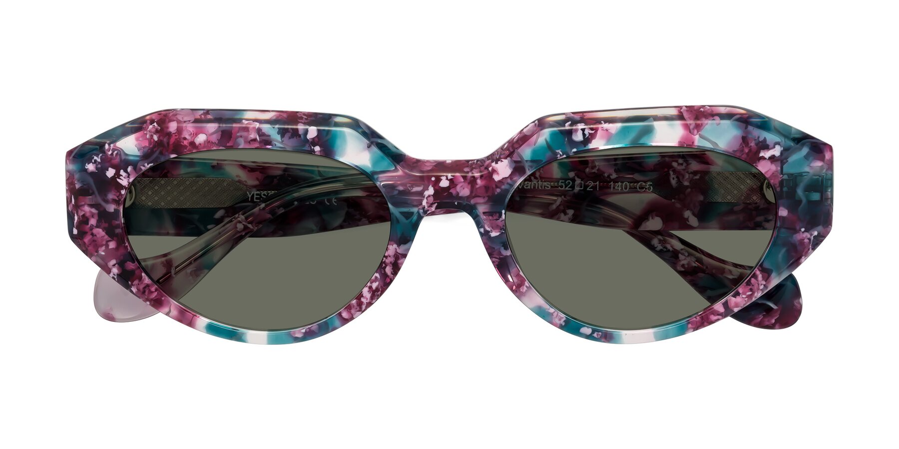 Folded Front of Vantis in Spring Floral with Gray Polarized Lenses
