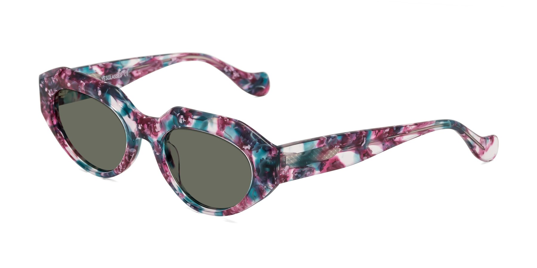 Angle of Vantis in Spring Floral with Gray Polarized Lenses