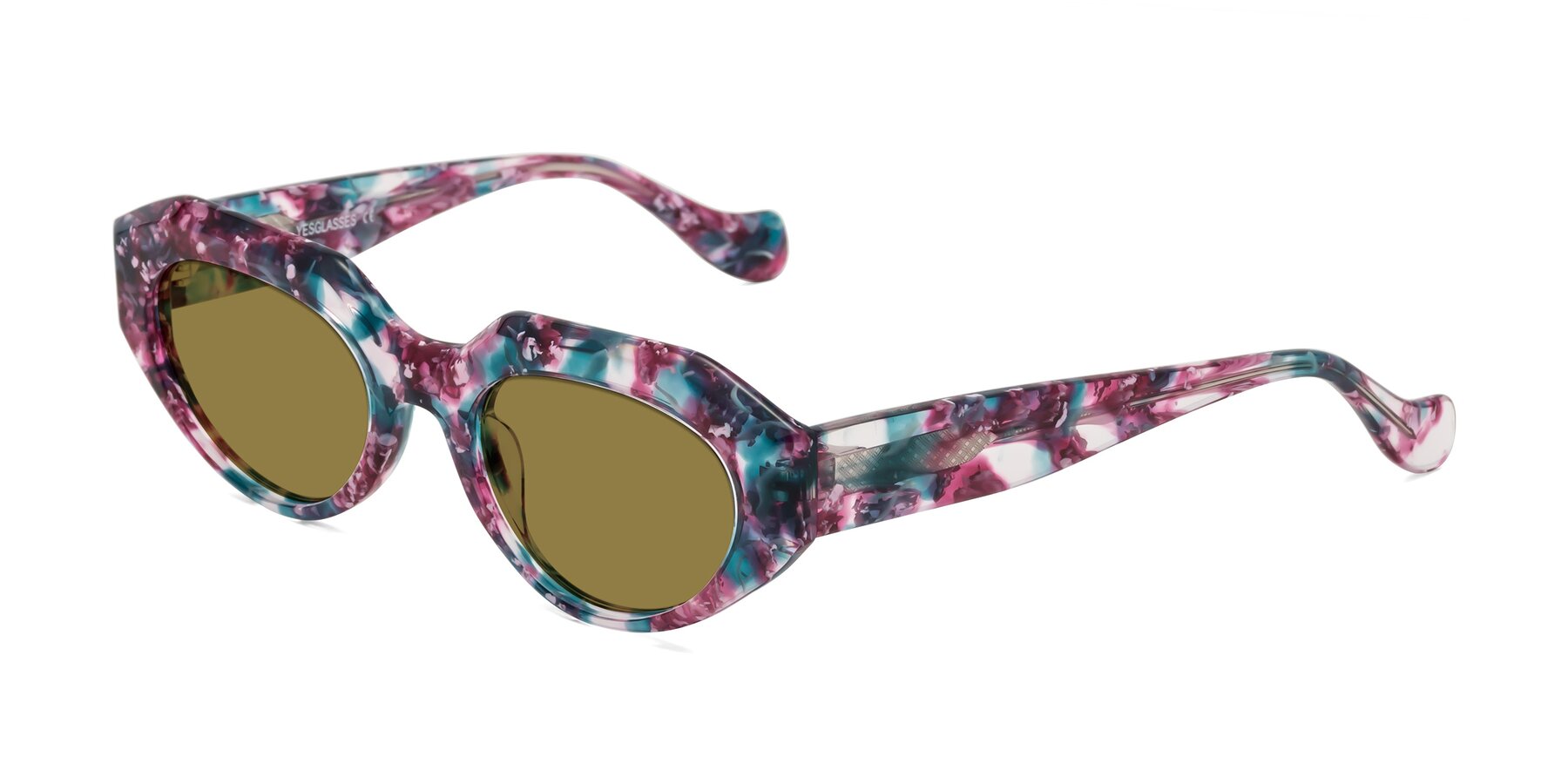 Angle of Vantis in Spring Floral with Brown Polarized Lenses