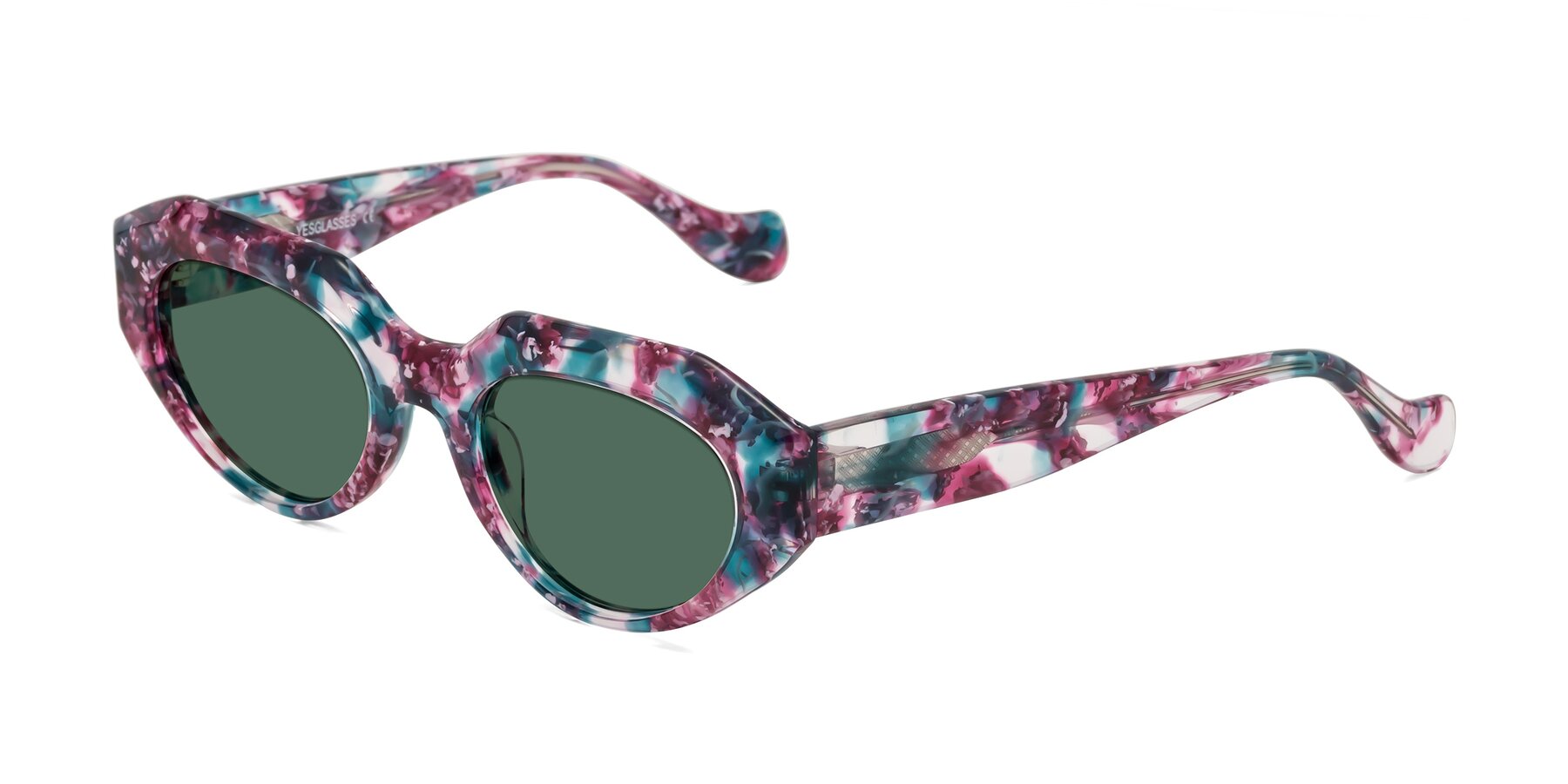 Angle of Vantis in Spring Floral with Green Polarized Lenses