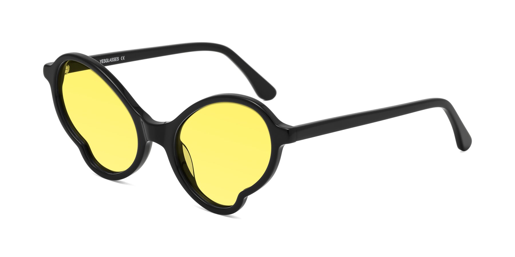 Angle of Gabriel in Black with Medium Yellow Tinted Lenses