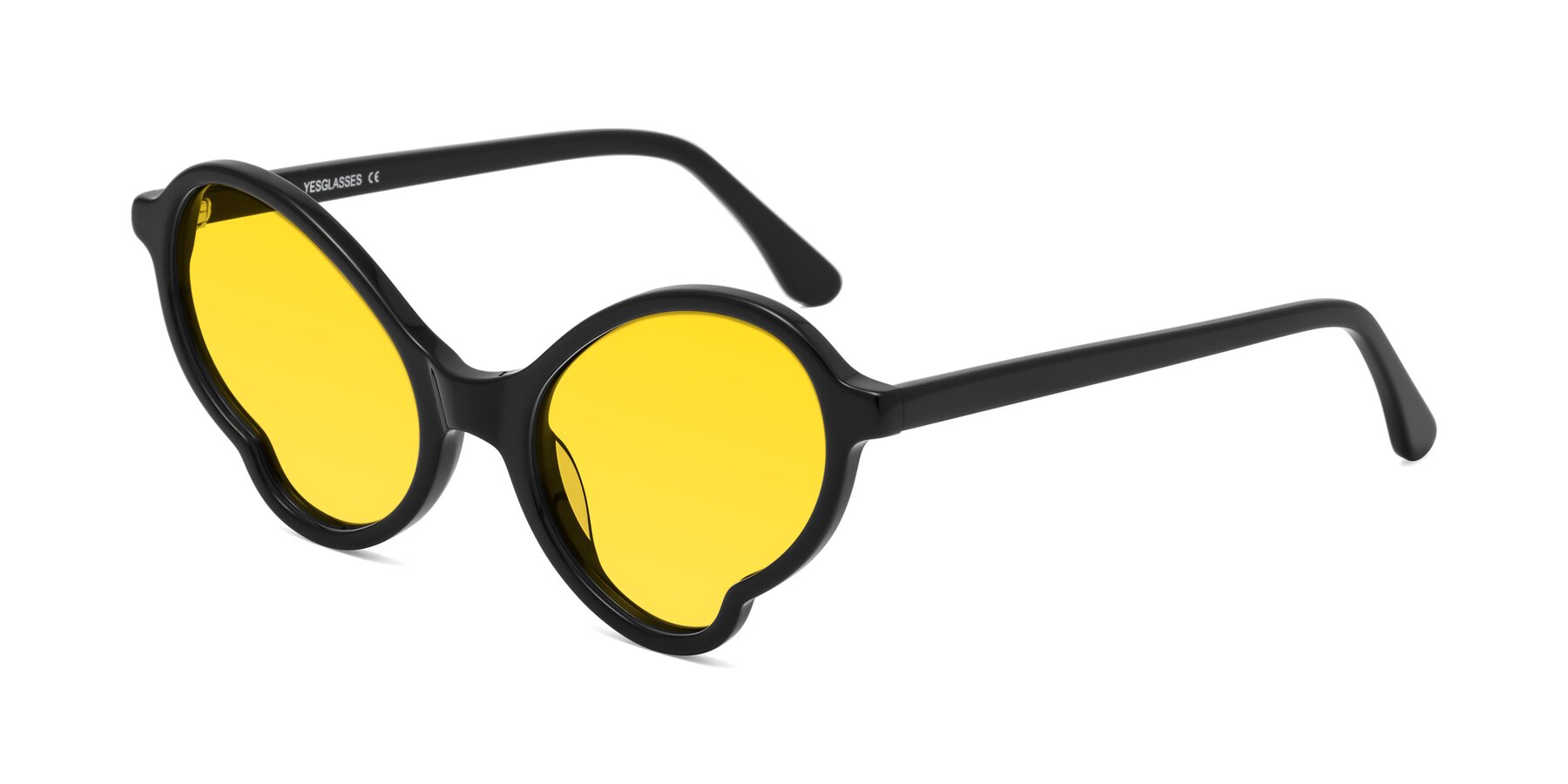 Angle of Gabriel in Black with Yellow Tinted Lenses