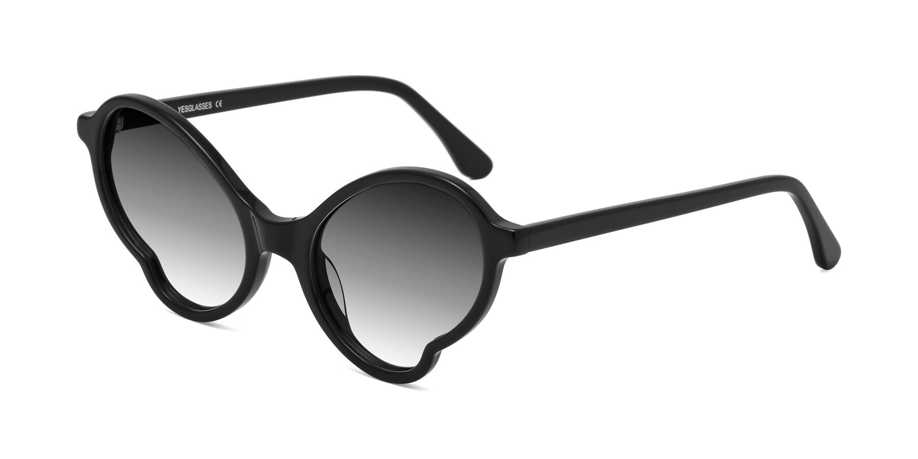 Angle of Gabriel in Black with Gray Gradient Lenses