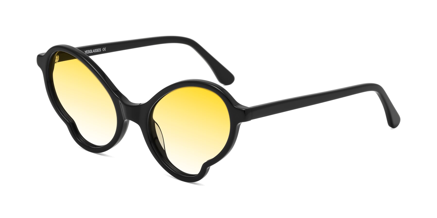 Angle of Gabriel in Black with Yellow Gradient Lenses