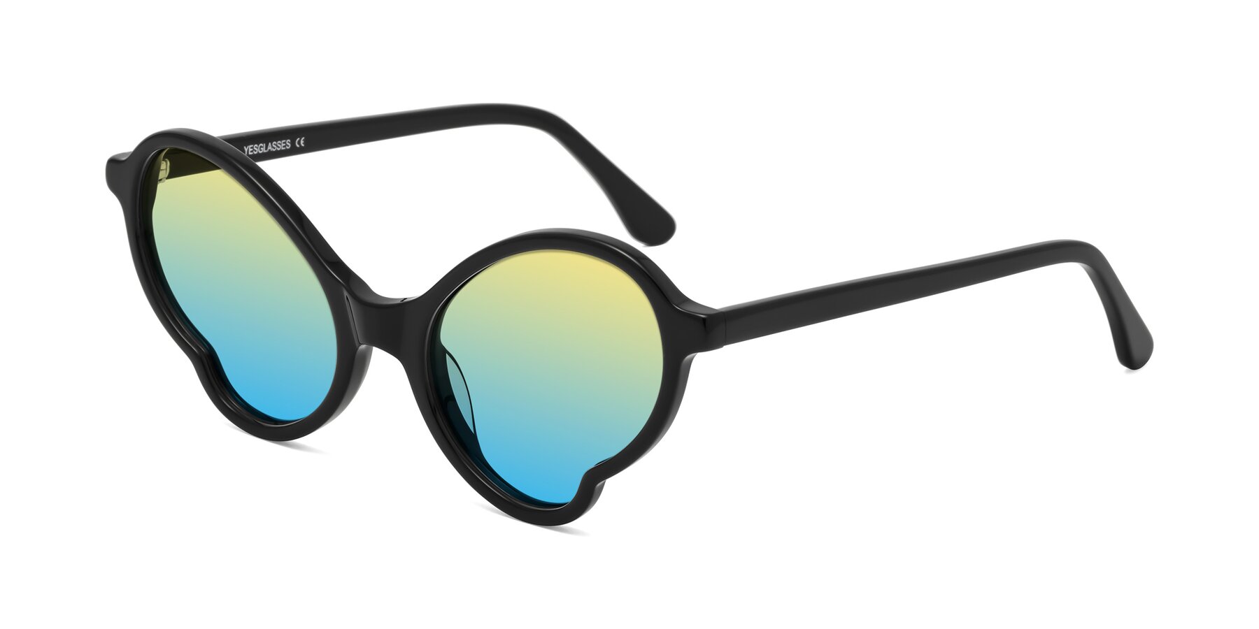 Angle of Gabriel in Black with Yellow / Blue Gradient Lenses
