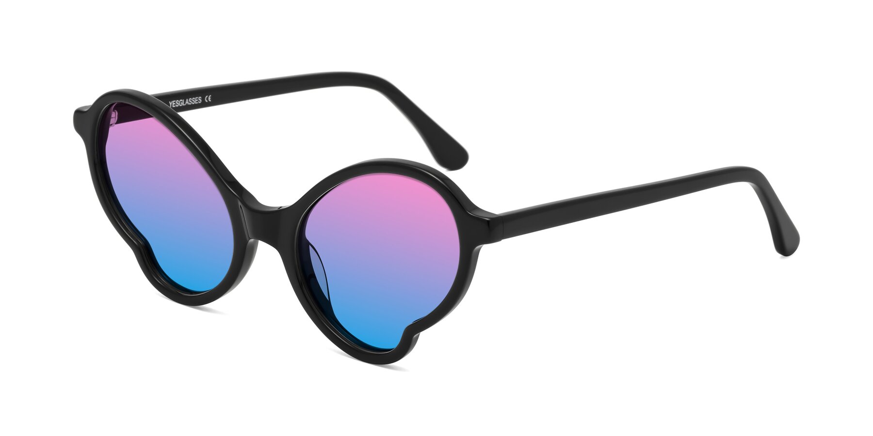 Angle of Gabriel in Black with Pink / Blue Gradient Lenses