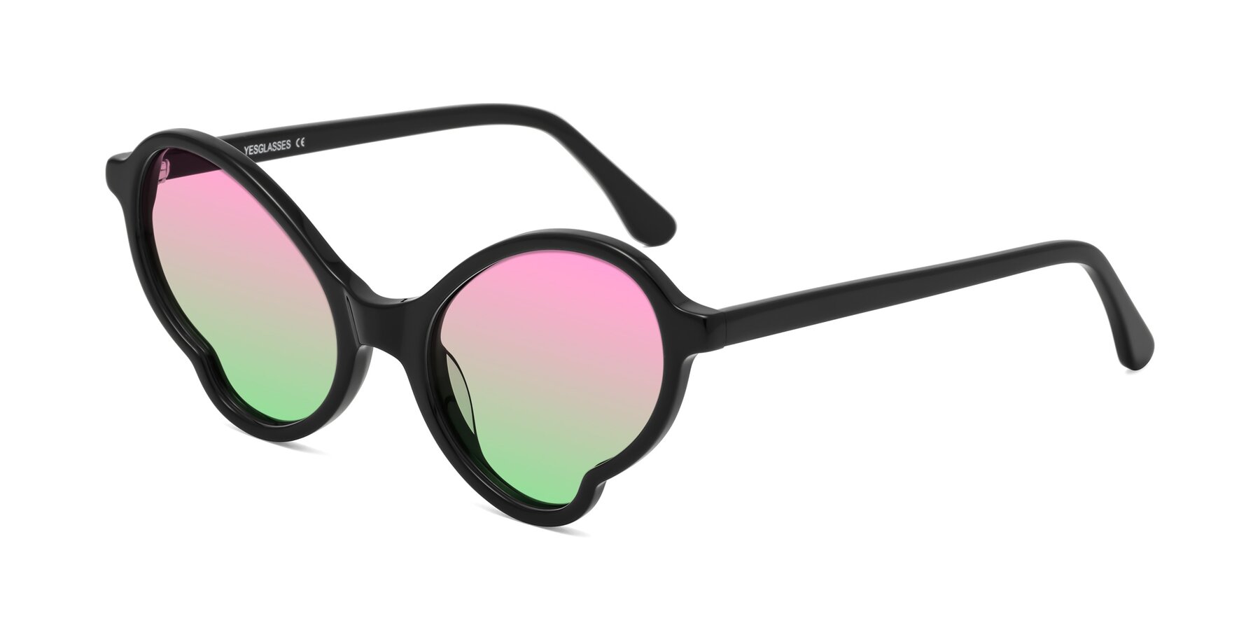 Angle of Gabriel in Black with Pink / Green Gradient Lenses
