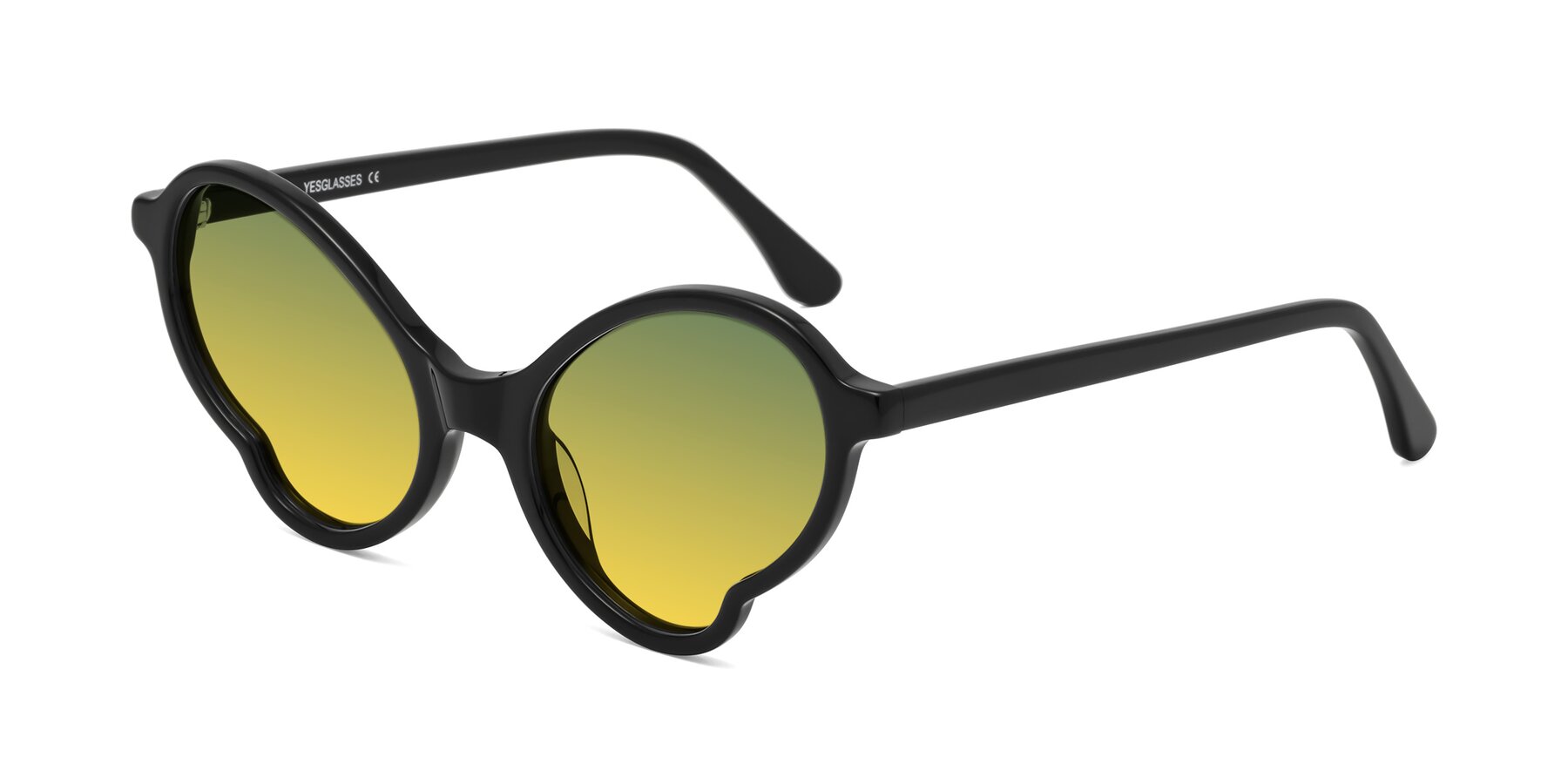 Angle of Gabriel in Black with Green / Yellow Gradient Lenses