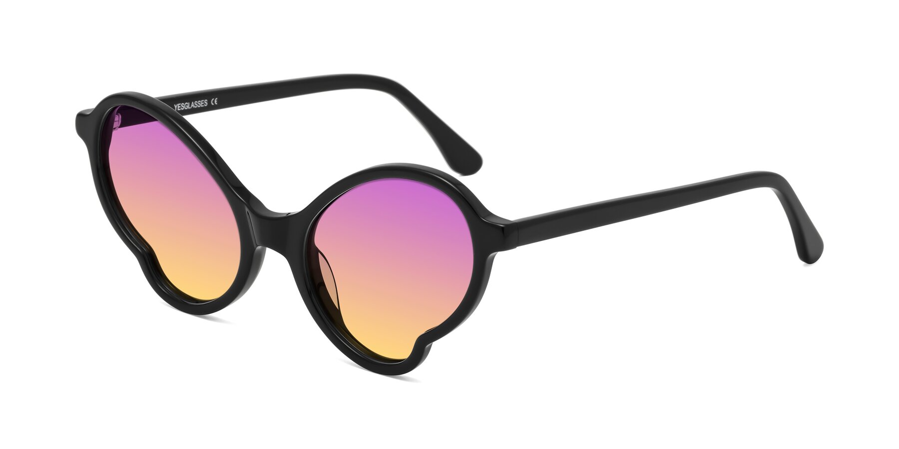 Angle of Gabriel in Black with Purple / Yellow Gradient Lenses