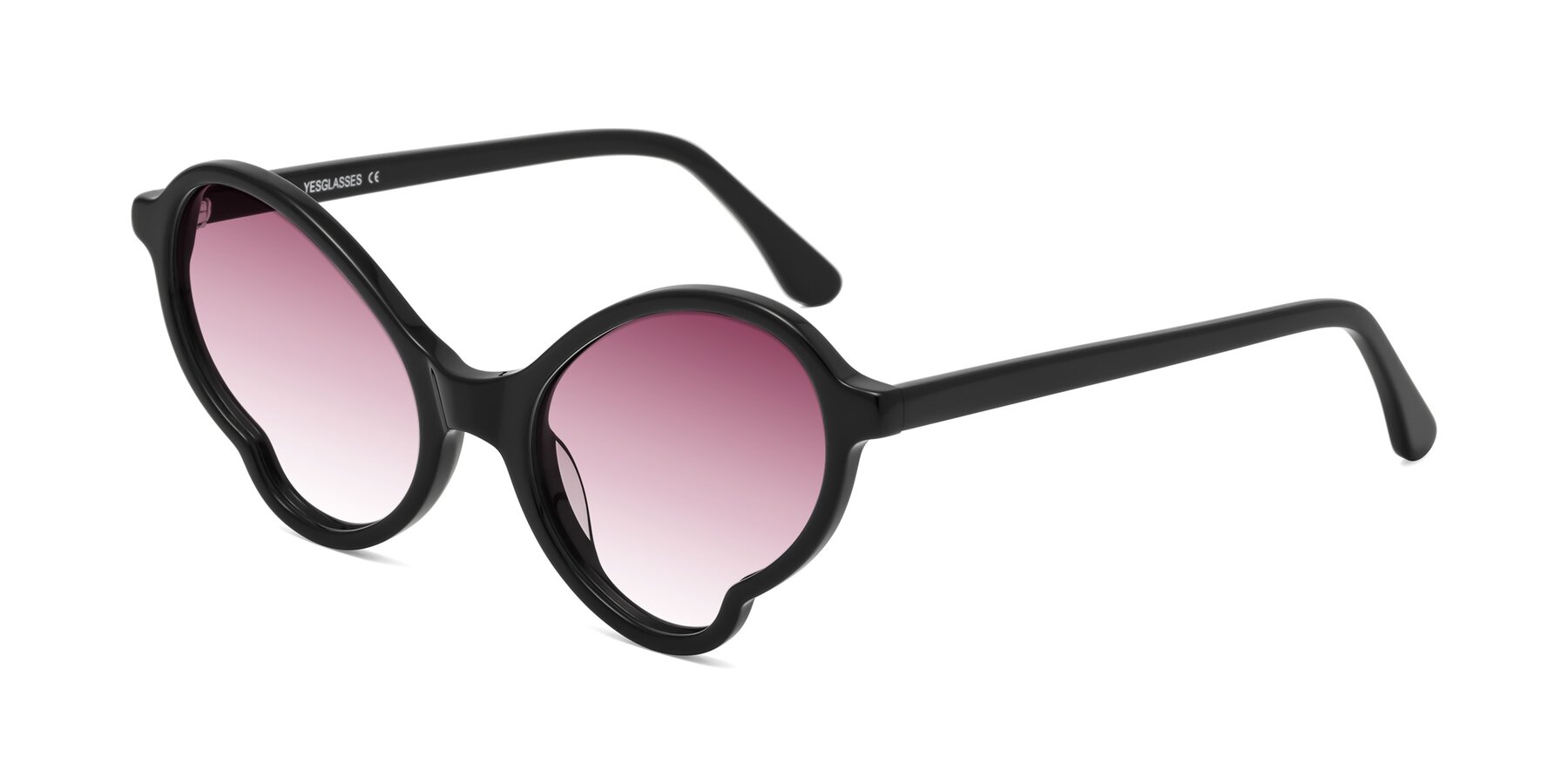 Angle of Gabriel in Black with Wine Gradient Lenses