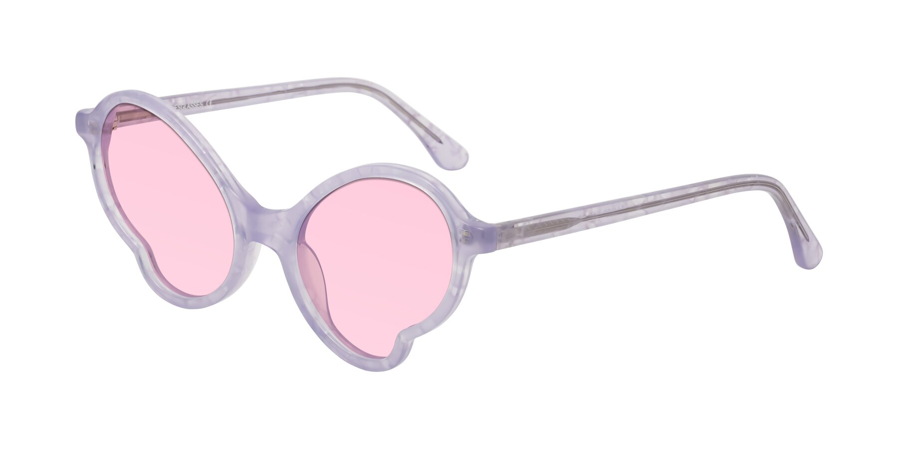 Angle of Gabriel in Light Lavender Floral with Light Pink Tinted Lenses