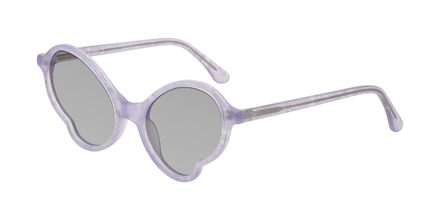 Angle of Gabriel in Light Lavender Floral with Light Gray Tinted Lenses