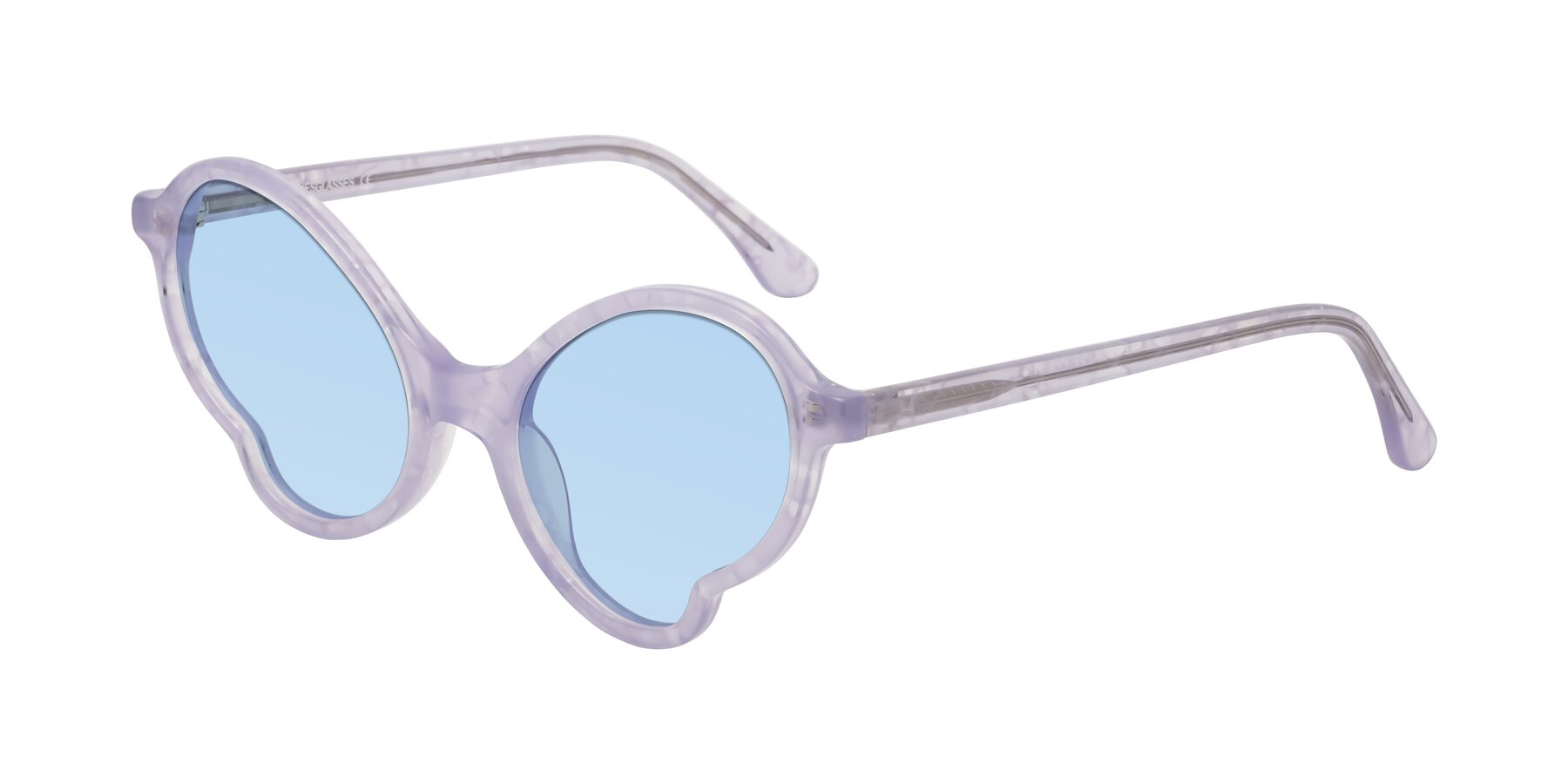 Angle of Gabriel in Light Lavender Floral with Light Blue Tinted Lenses
