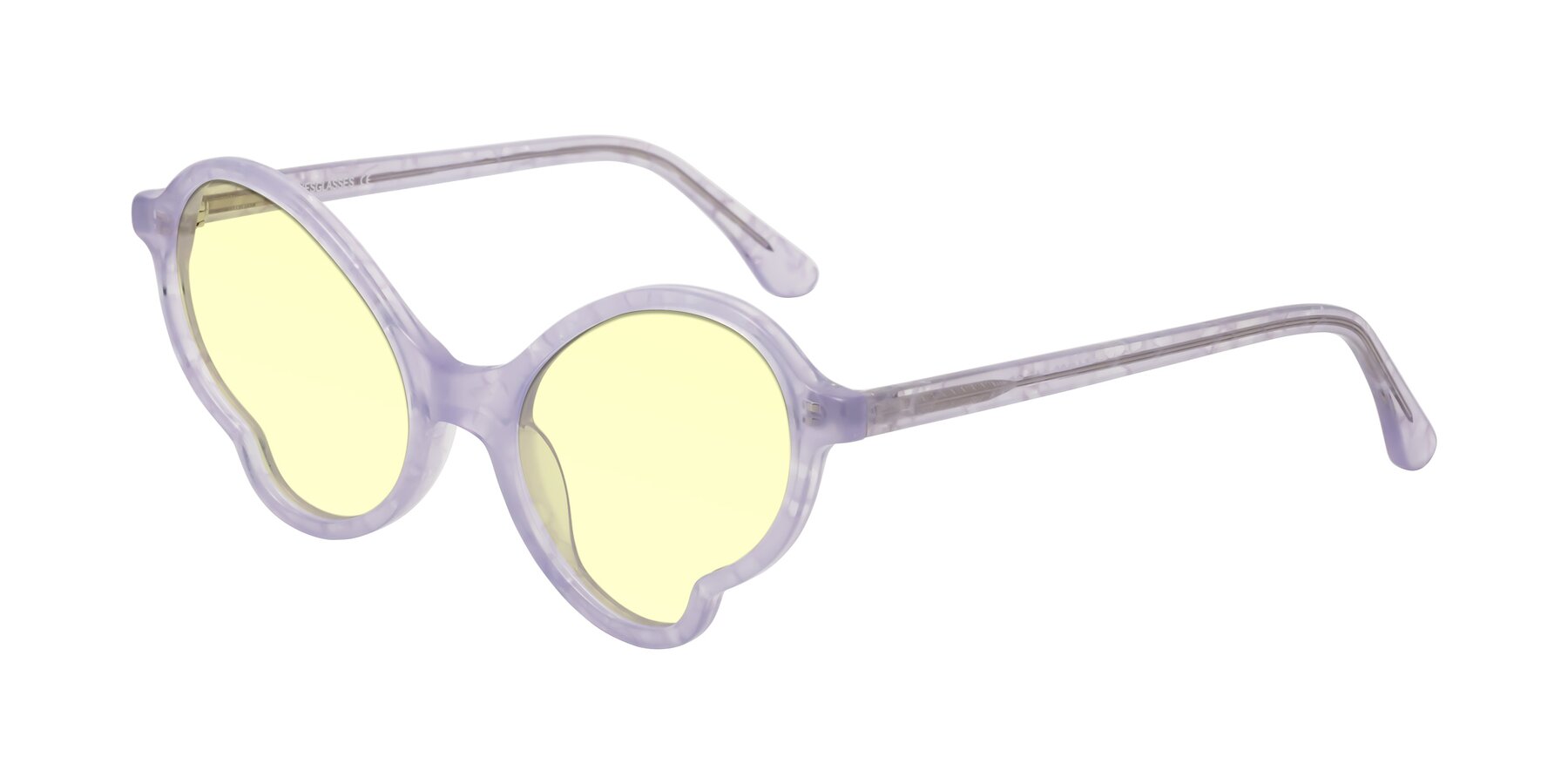 Angle of Gabriel in Light Lavender Floral with Light Yellow Tinted Lenses