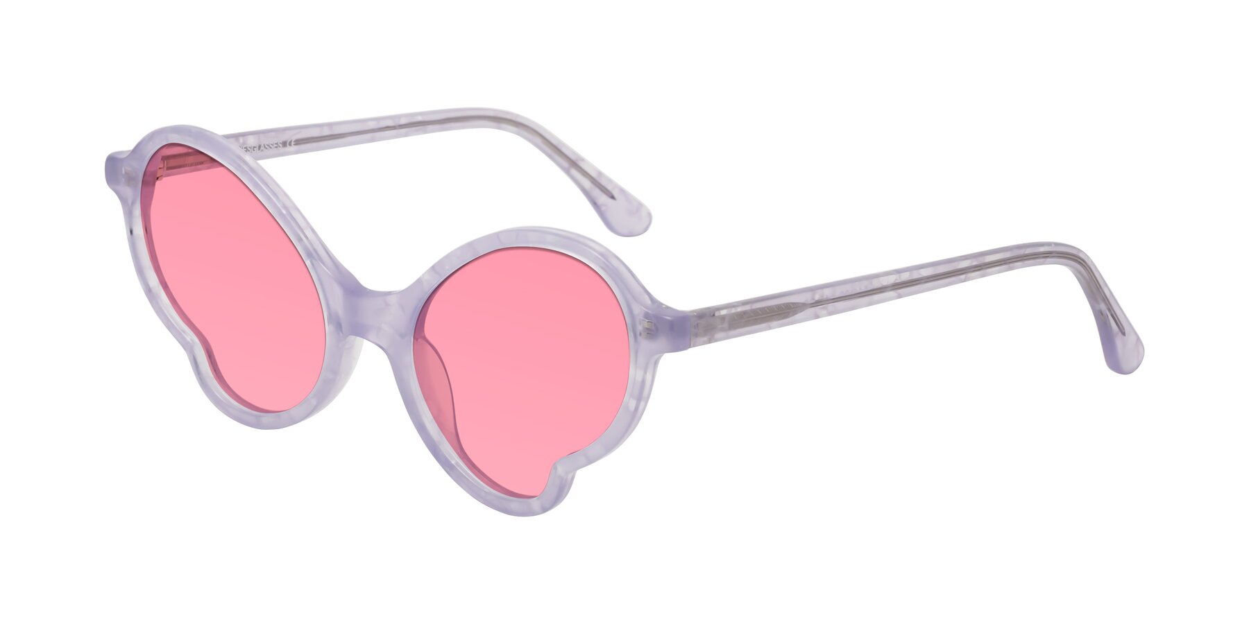 Angle of Gabriel in Light Lavender Floral with Pink Tinted Lenses