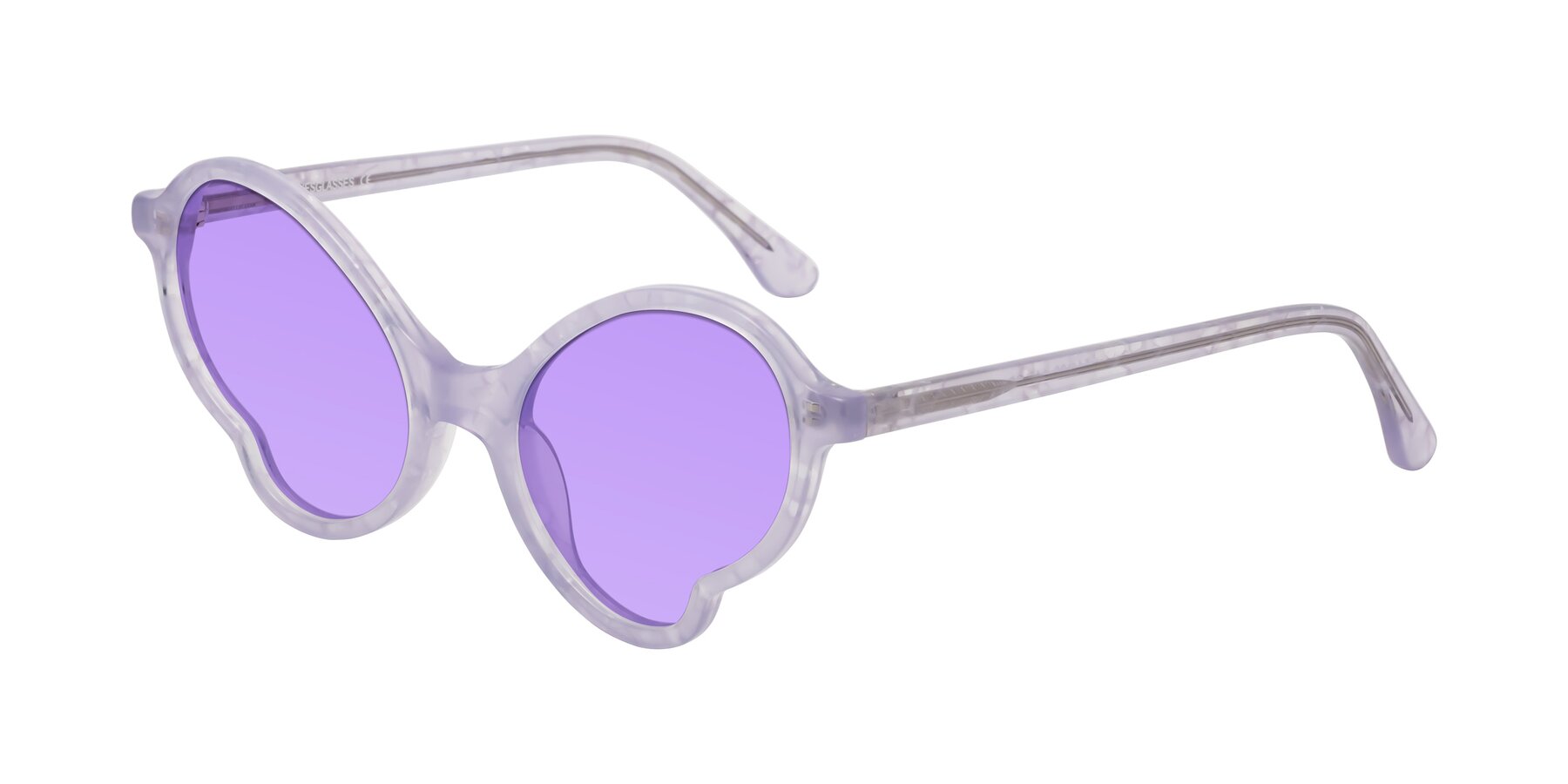 Angle of Gabriel in Light Lavender Floral with Medium Purple Tinted Lenses