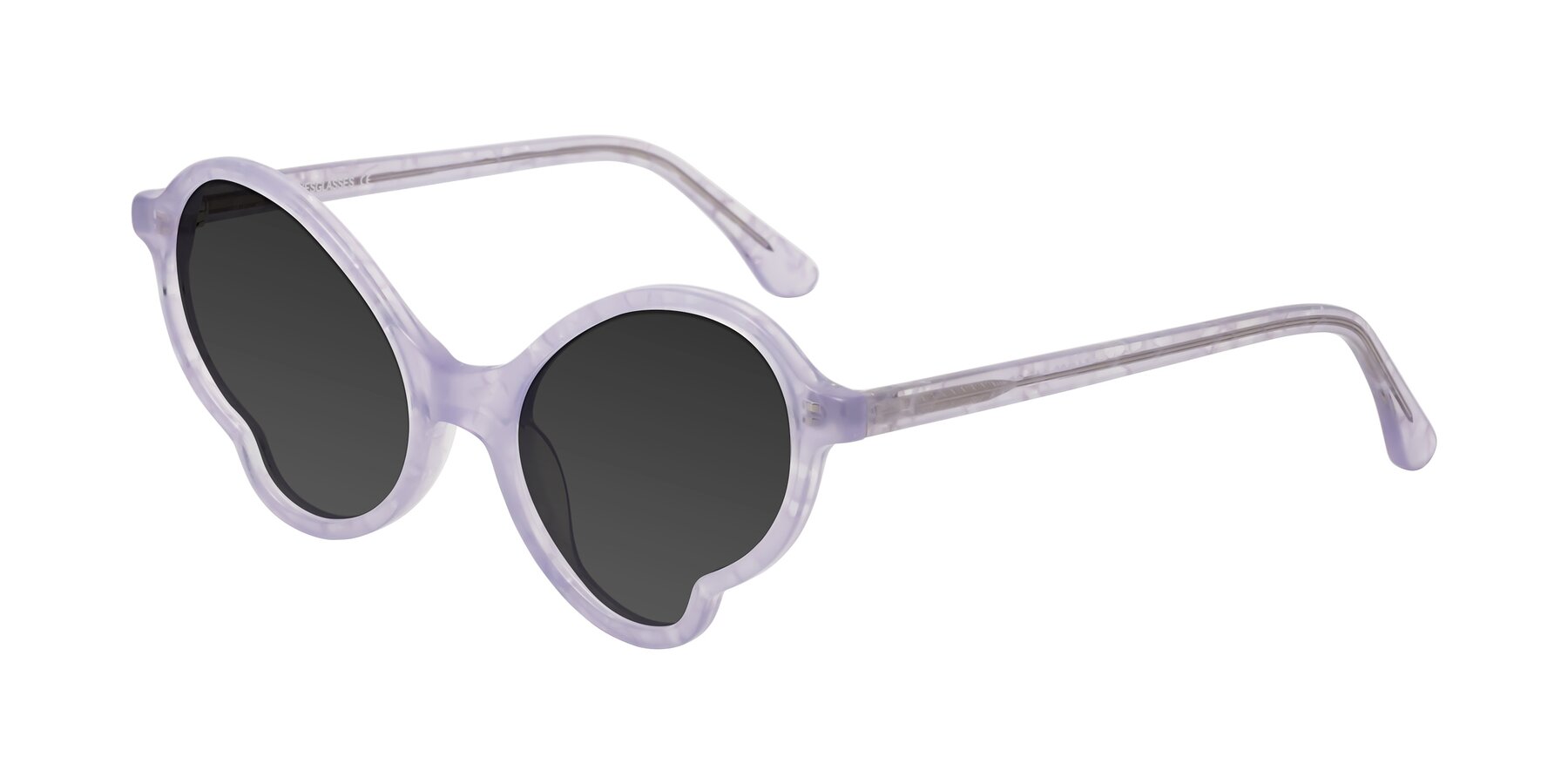 Angle of Gabriel in Light Lavender Floral with Gray Tinted Lenses