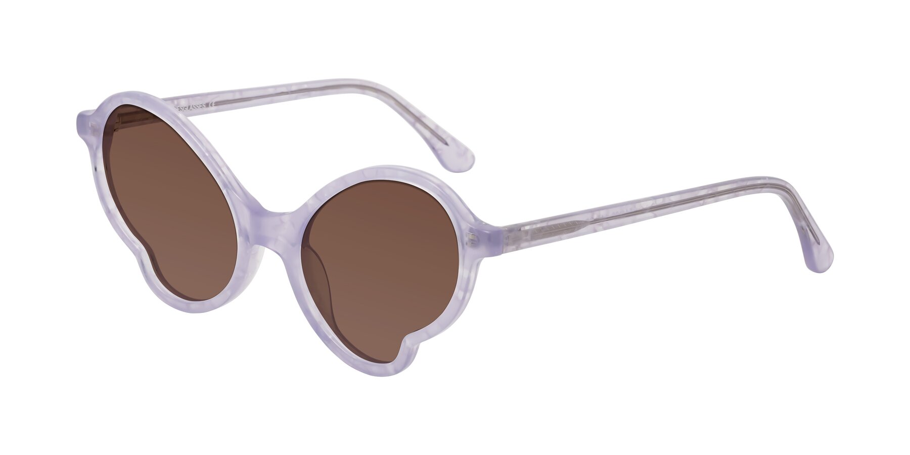 Angle of Gabriel in Light Lavender Floral with Brown Tinted Lenses