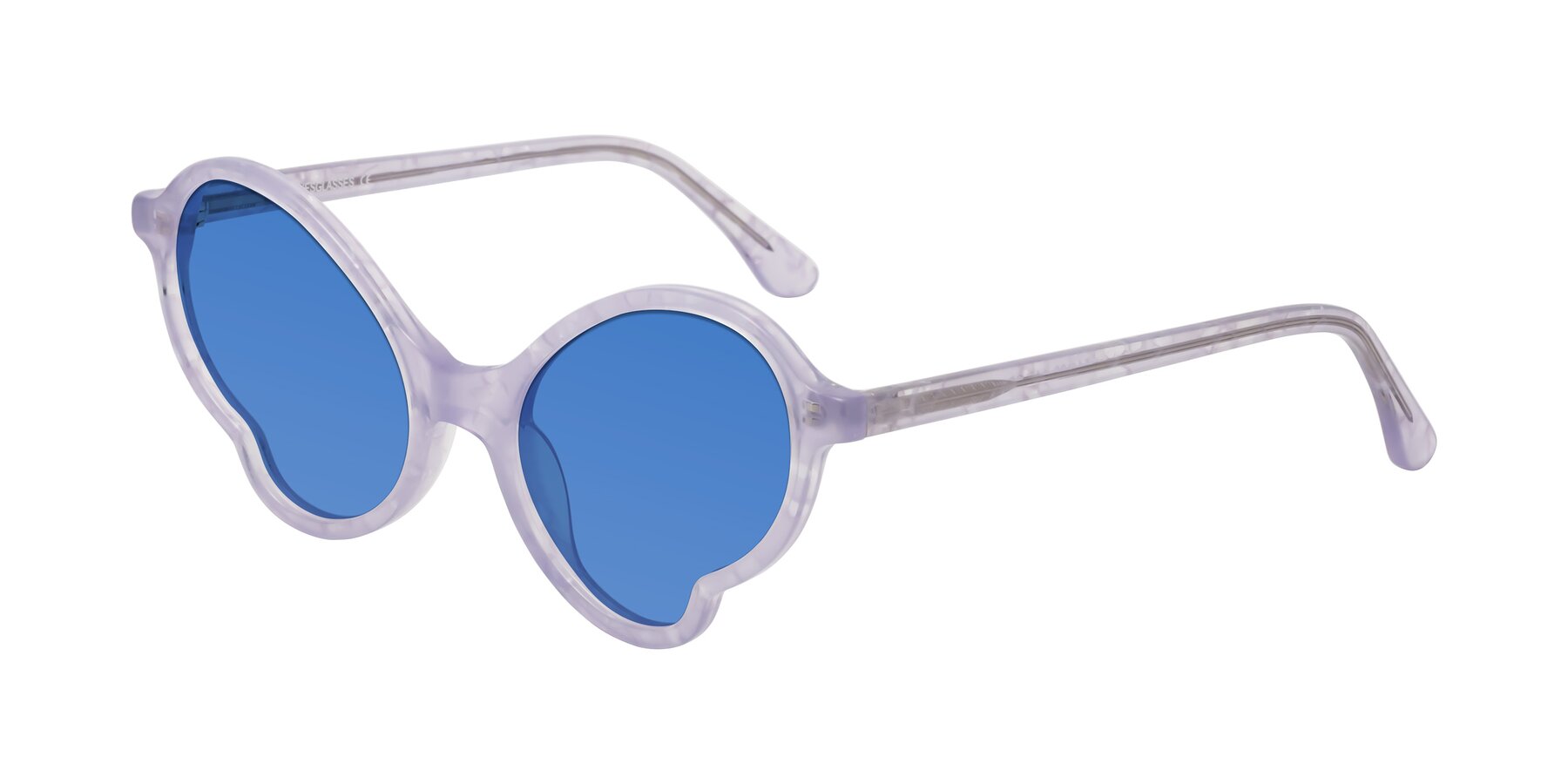 Angle of Gabriel in Light Lavender Floral with Blue Tinted Lenses