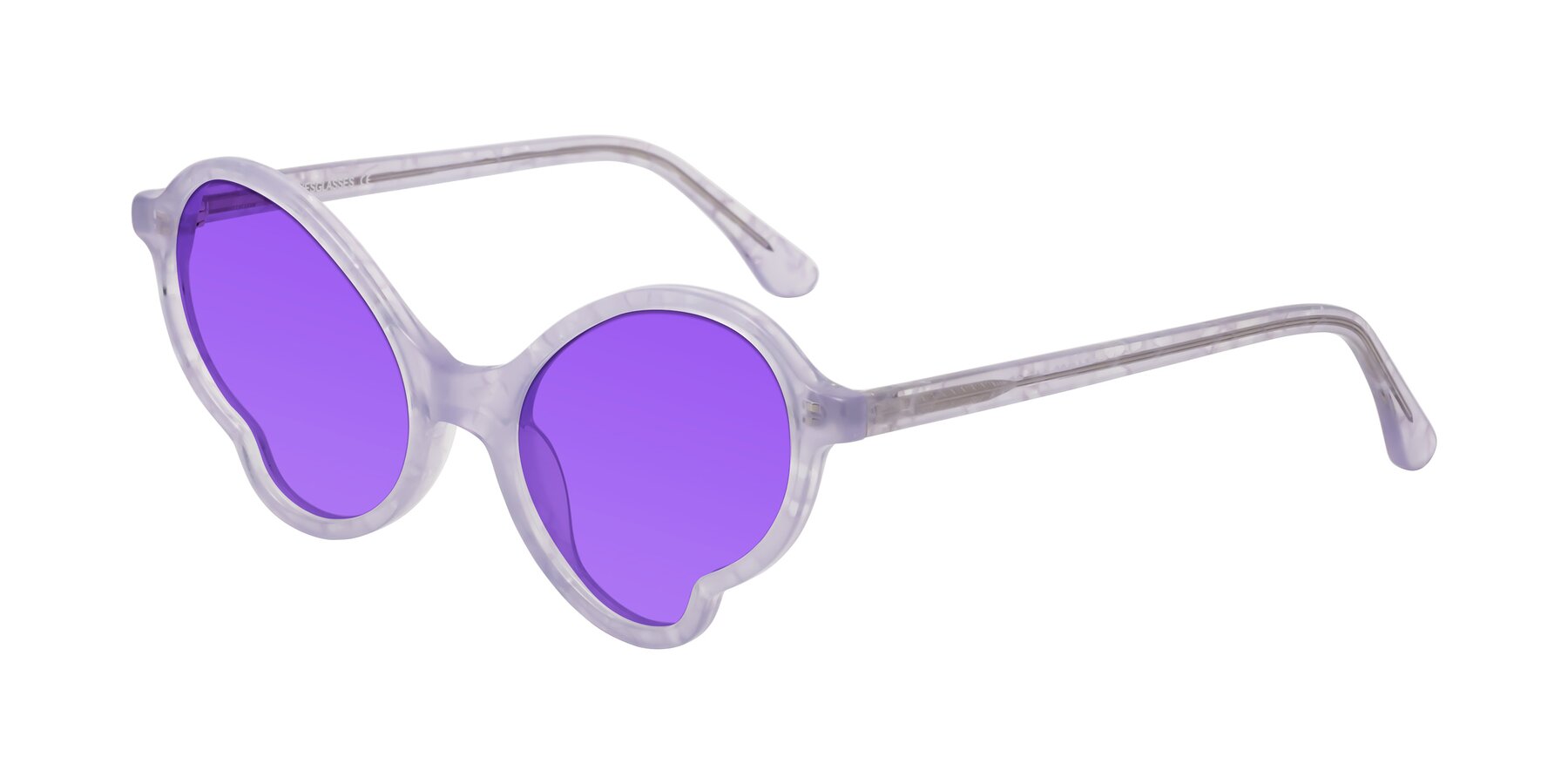 Angle of Gabriel in Light Lavender Floral with Purple Tinted Lenses