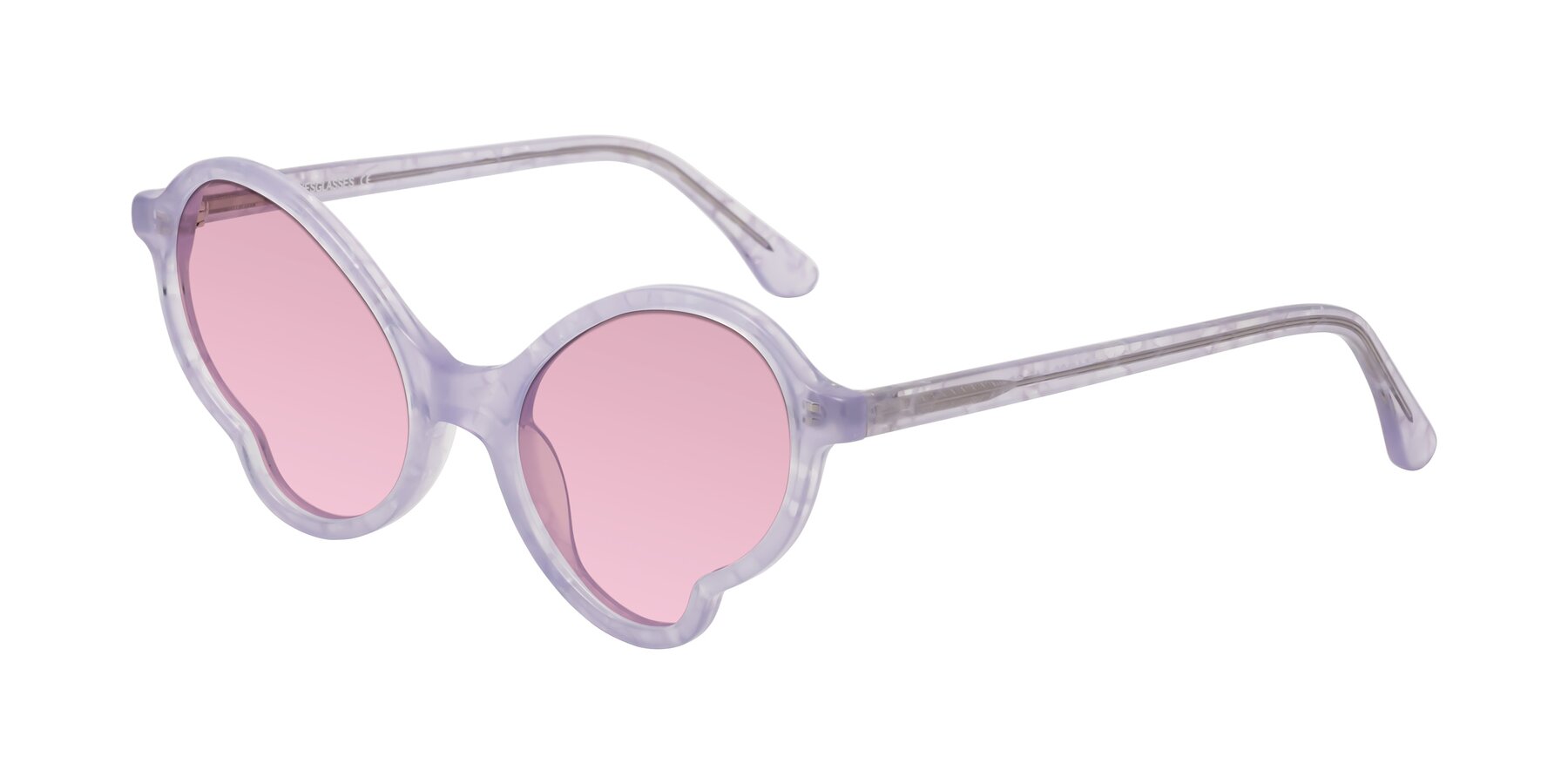 Angle of Gabriel in Light Lavender Floral with Light Wine Tinted Lenses