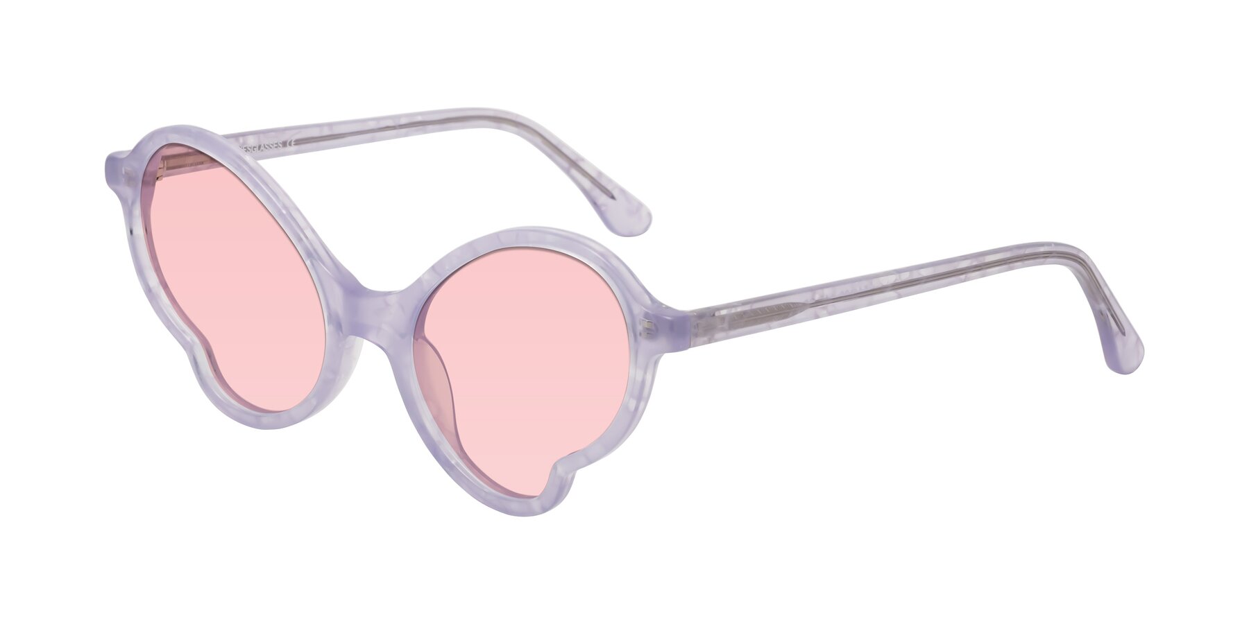 Angle of Gabriel in Light Lavender Floral with Light Garnet Tinted Lenses