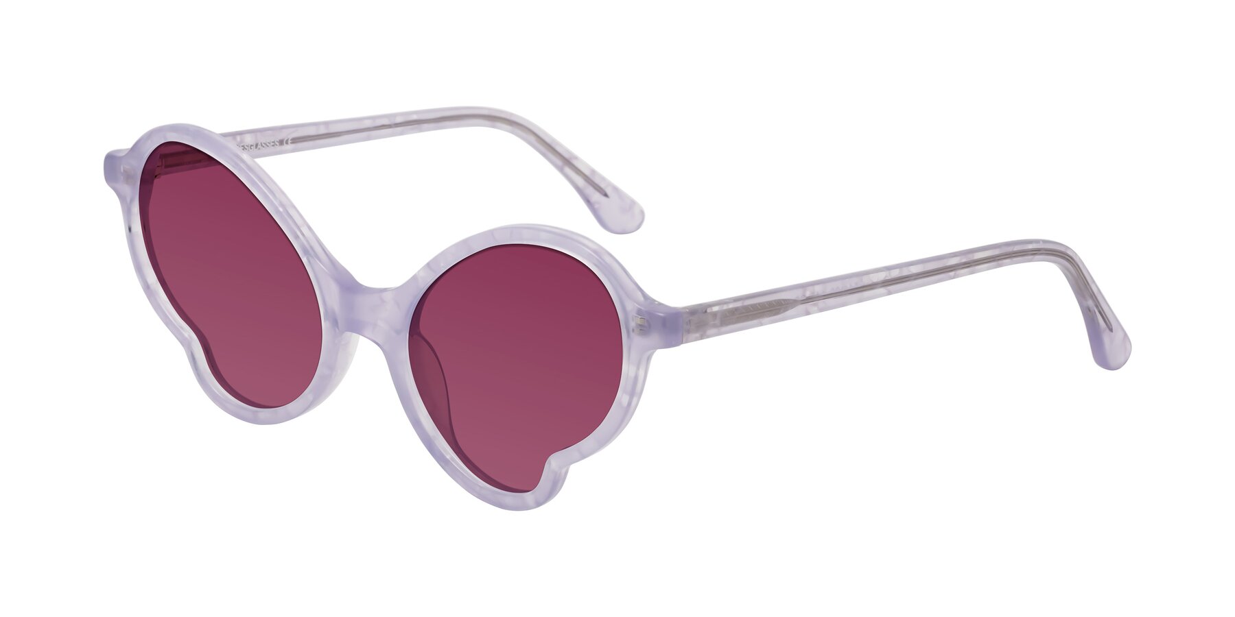 Angle of Gabriel in Light Lavender Floral with Wine Tinted Lenses