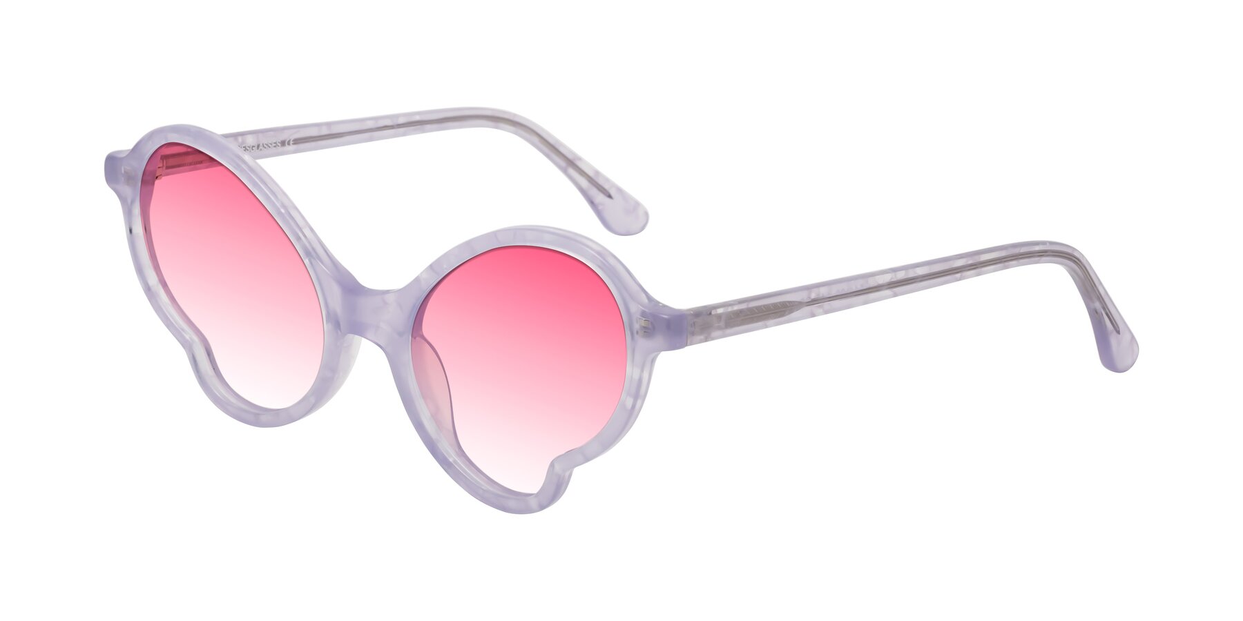 Angle of Gabriel in Light Lavender Floral with Pink Gradient Lenses