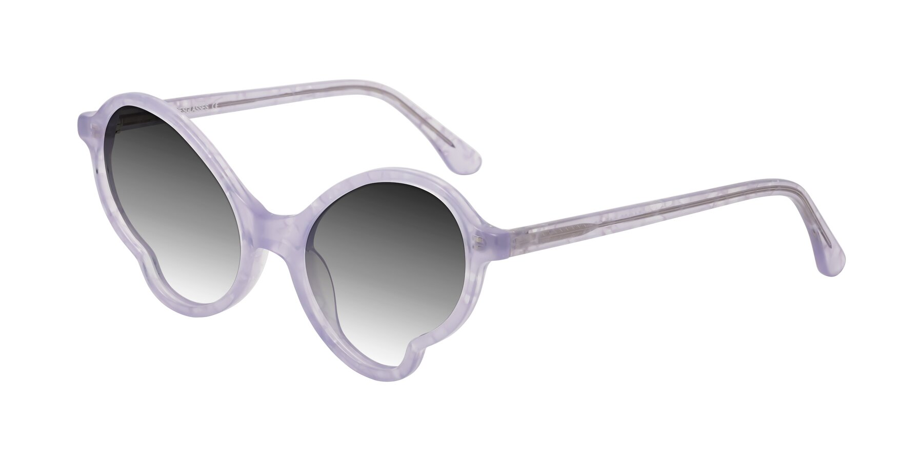 Angle of Gabriel in Light Lavender Floral with Gray Gradient Lenses