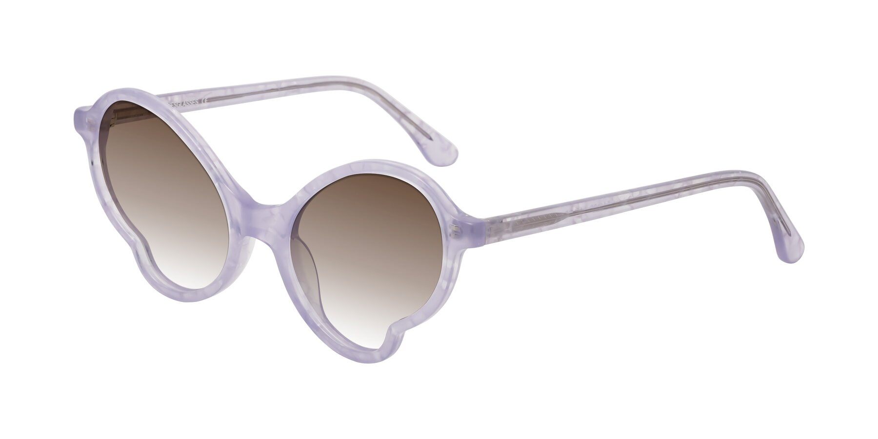 Angle of Gabriel in Light Lavender Floral with Brown Gradient Lenses