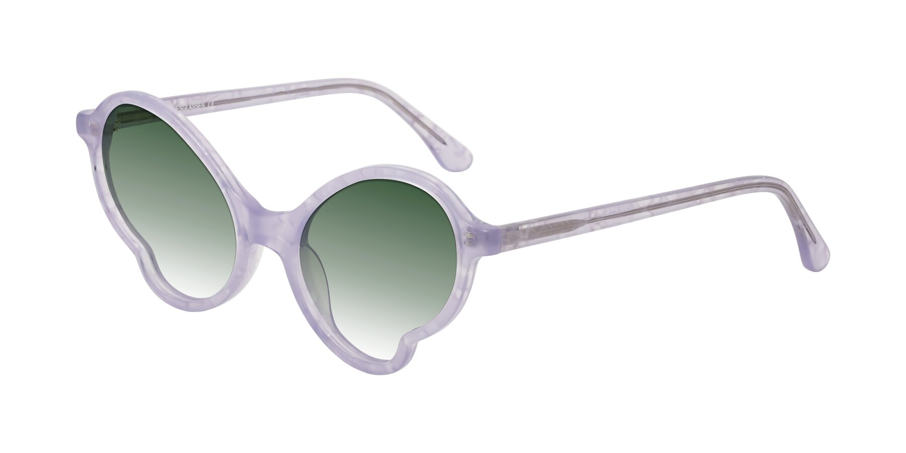 Angle of Gabriel in Light Lavender Floral with Green Gradient Lenses
