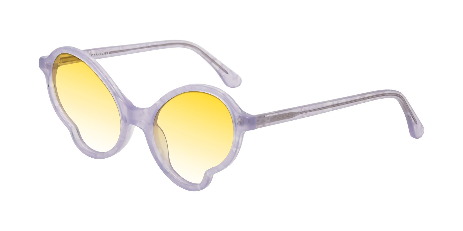 Angle of Gabriel in Light Lavender Floral with Yellow Gradient Lenses