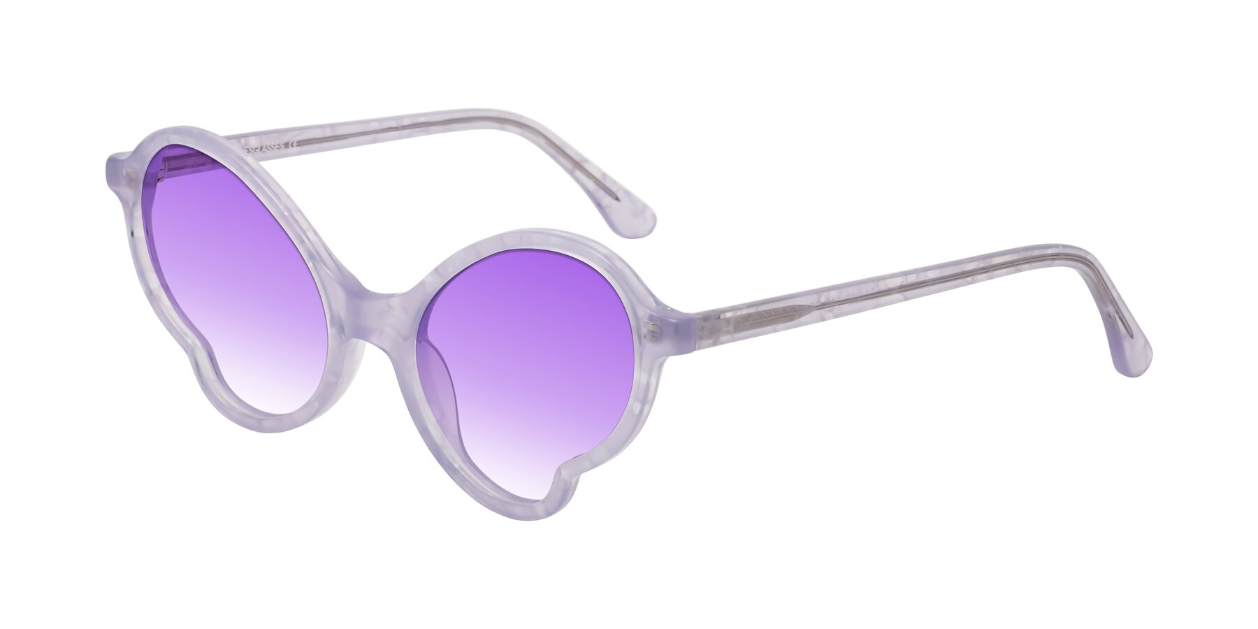 Angle of Gabriel in Light Lavender Floral with Purple Gradient Lenses