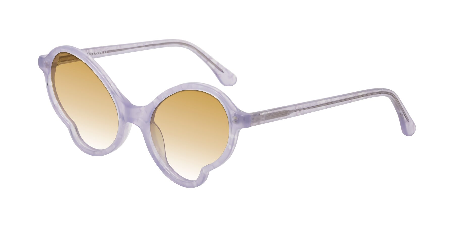 Angle of Gabriel in Light Lavender Floral with Champagne Gradient Lenses