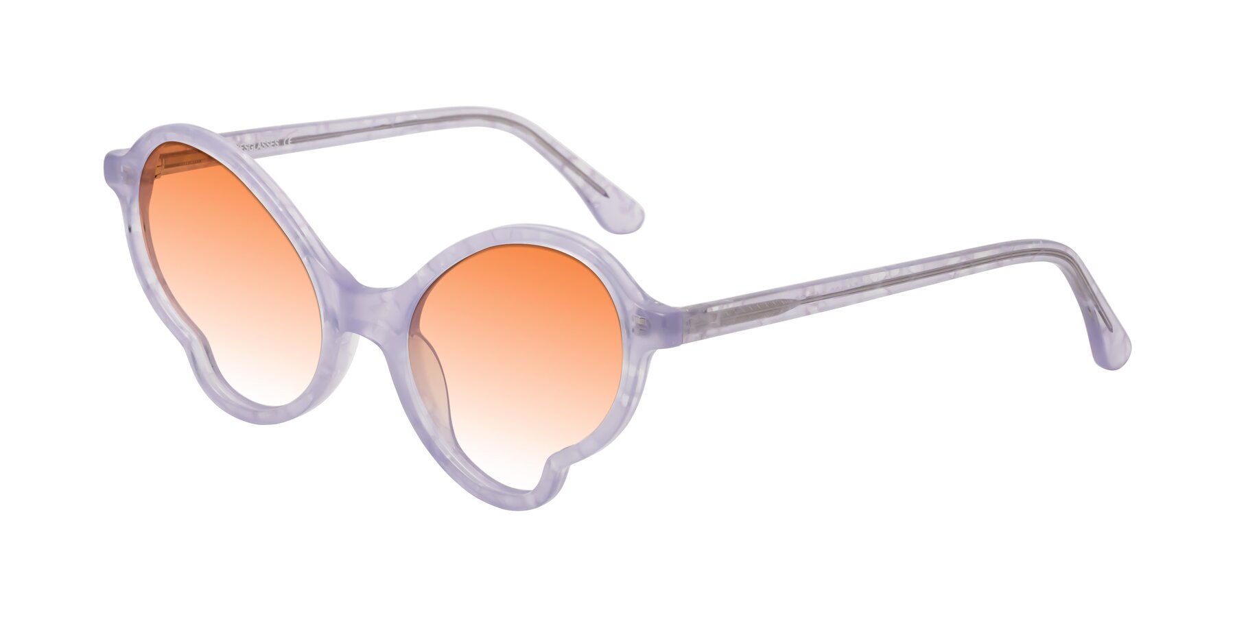 Angle of Gabriel in Light Lavender Floral with Orange Gradient Lenses