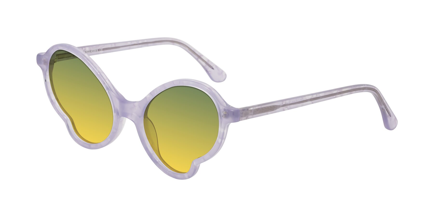 Angle of Gabriel in Light Lavender Floral with Green / Yellow Gradient Lenses