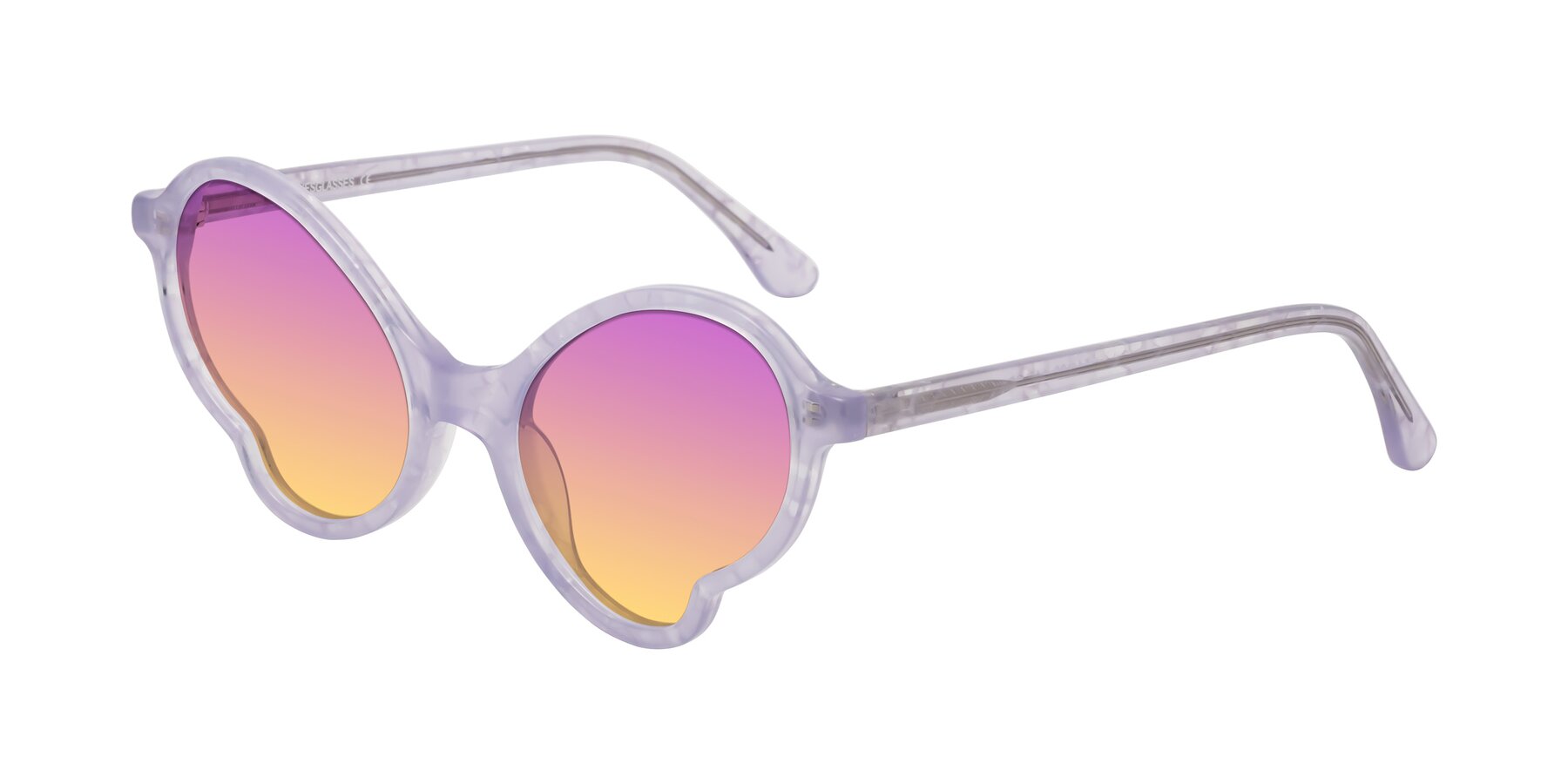 Angle of Gabriel in Light Lavender Floral with Purple / Yellow Gradient Lenses