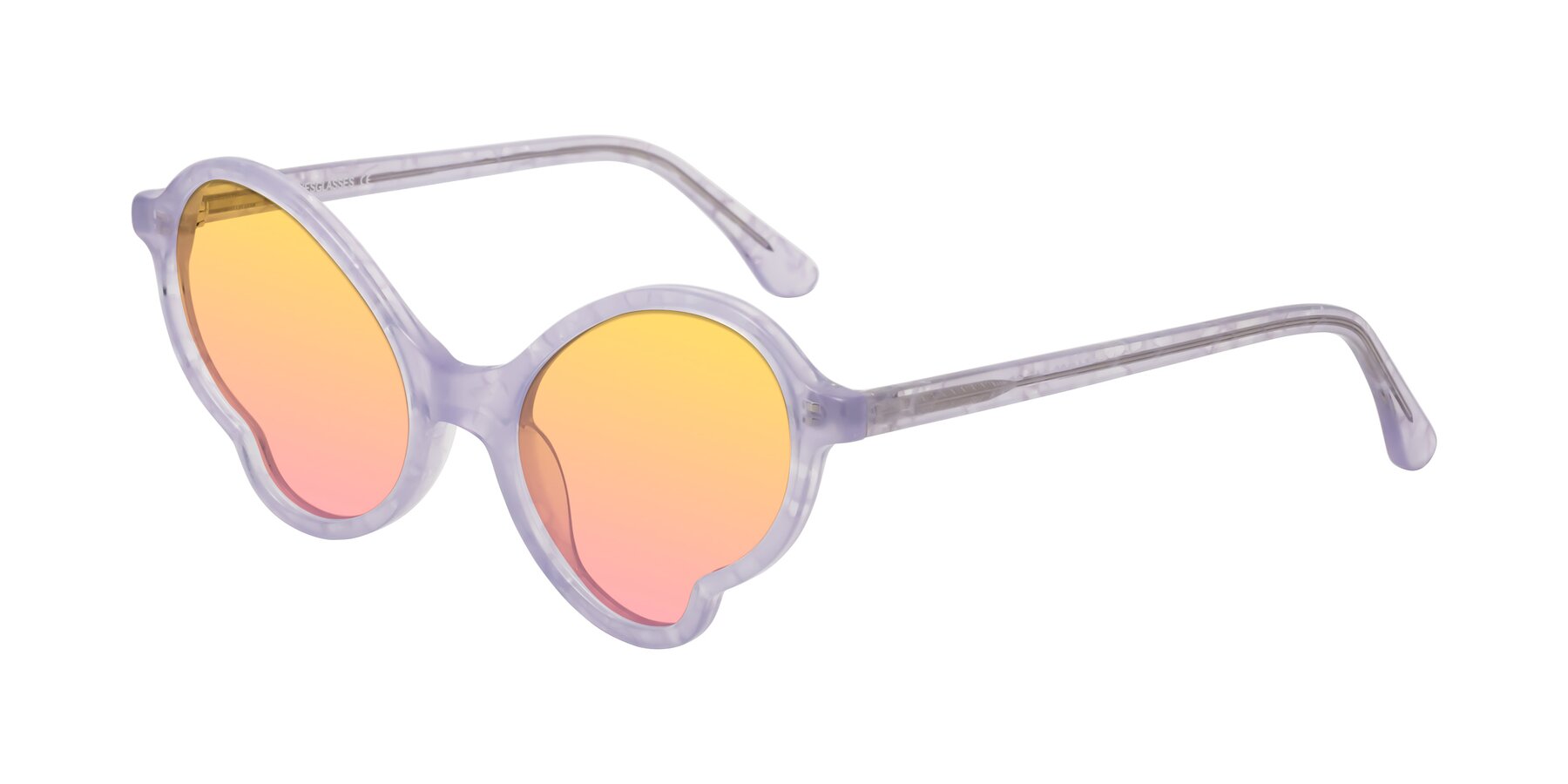 Angle of Gabriel in Light Lavender Floral with Yellow / Pink Gradient Lenses
