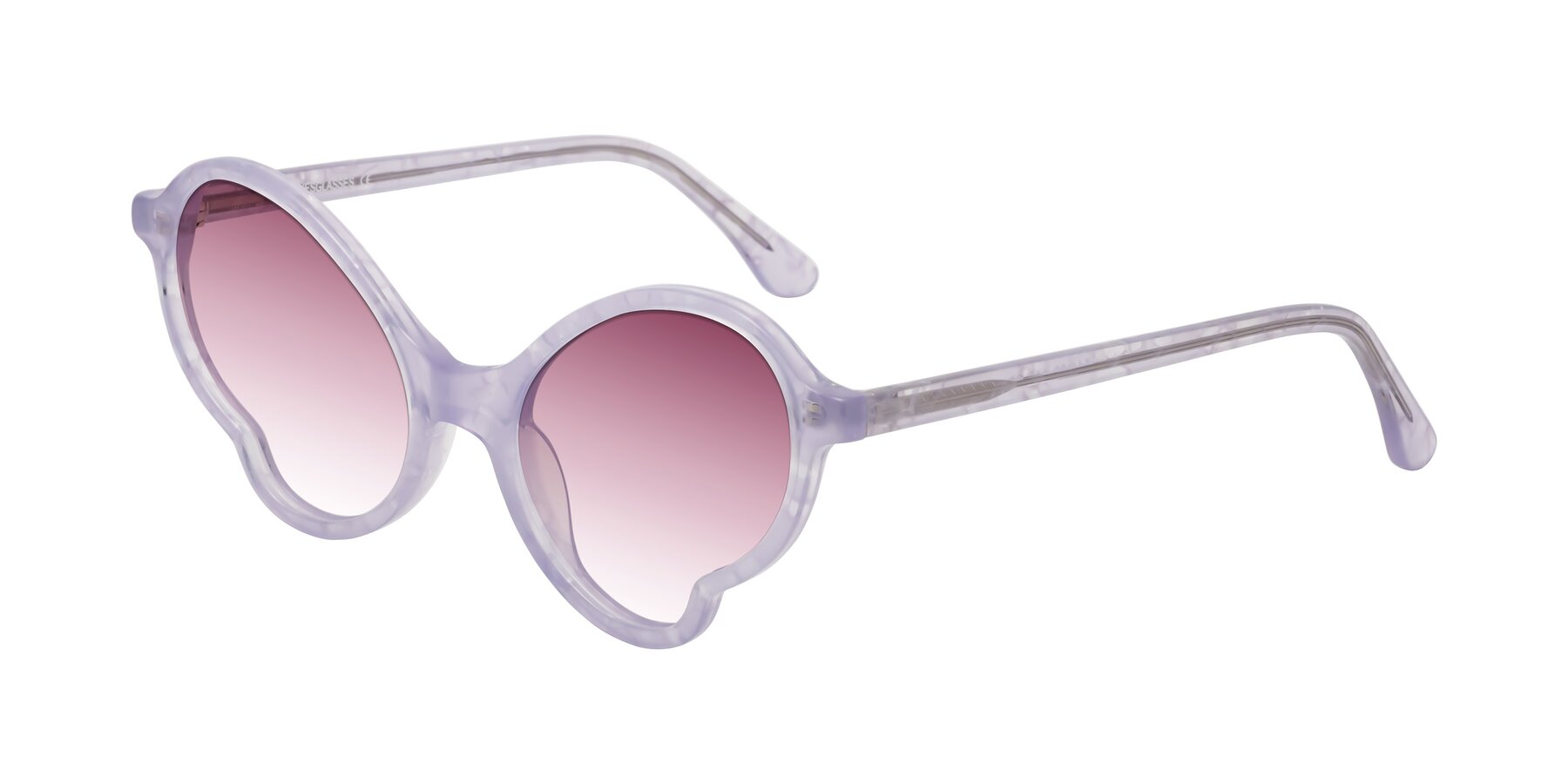 Angle of Gabriel in Light Lavender Floral with Wine Gradient Lenses