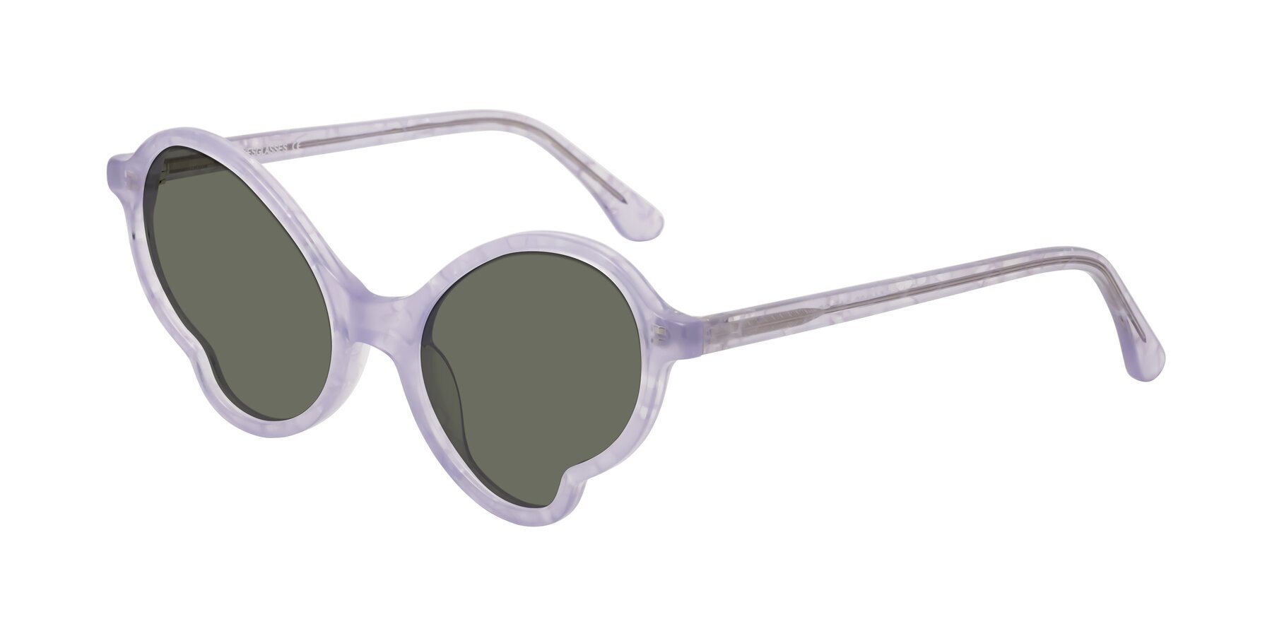 Angle of Gabriel in Light Lavender Floral with Gray Polarized Lenses