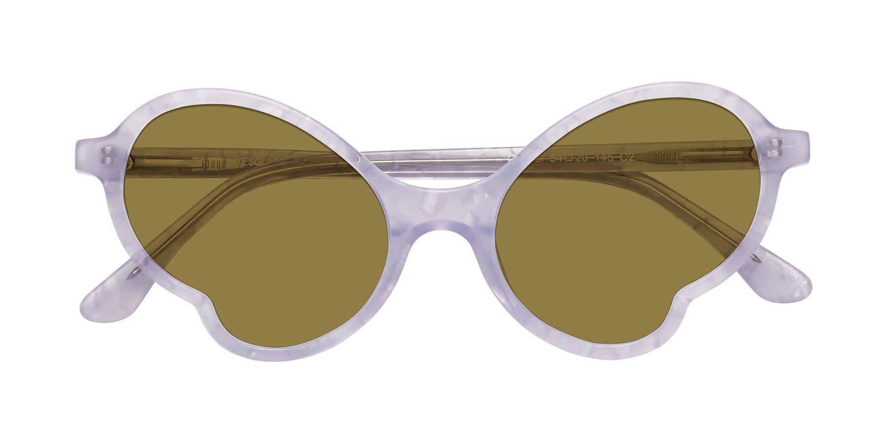 Folded Front of Gabriel in Light Lavender Floral with Brown Polarized Lenses