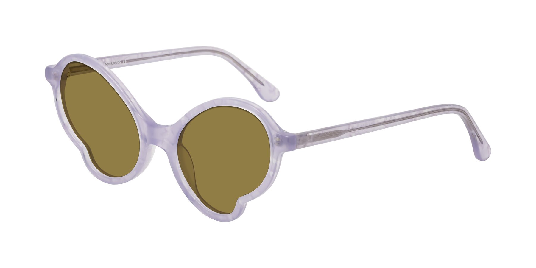 Angle of Gabriel in Light Lavender Floral with Brown Polarized Lenses